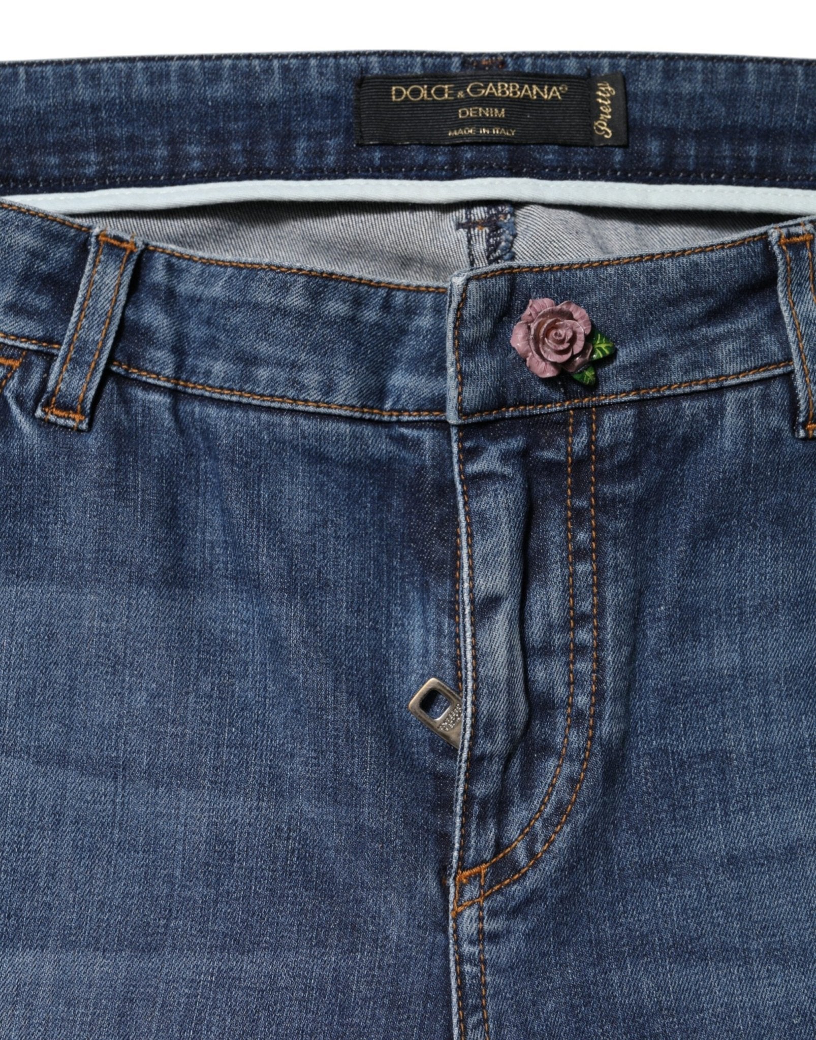 Dolce & Gabbana Blue Low Waist Cotton Skinny Denim Jeans - RIMODA