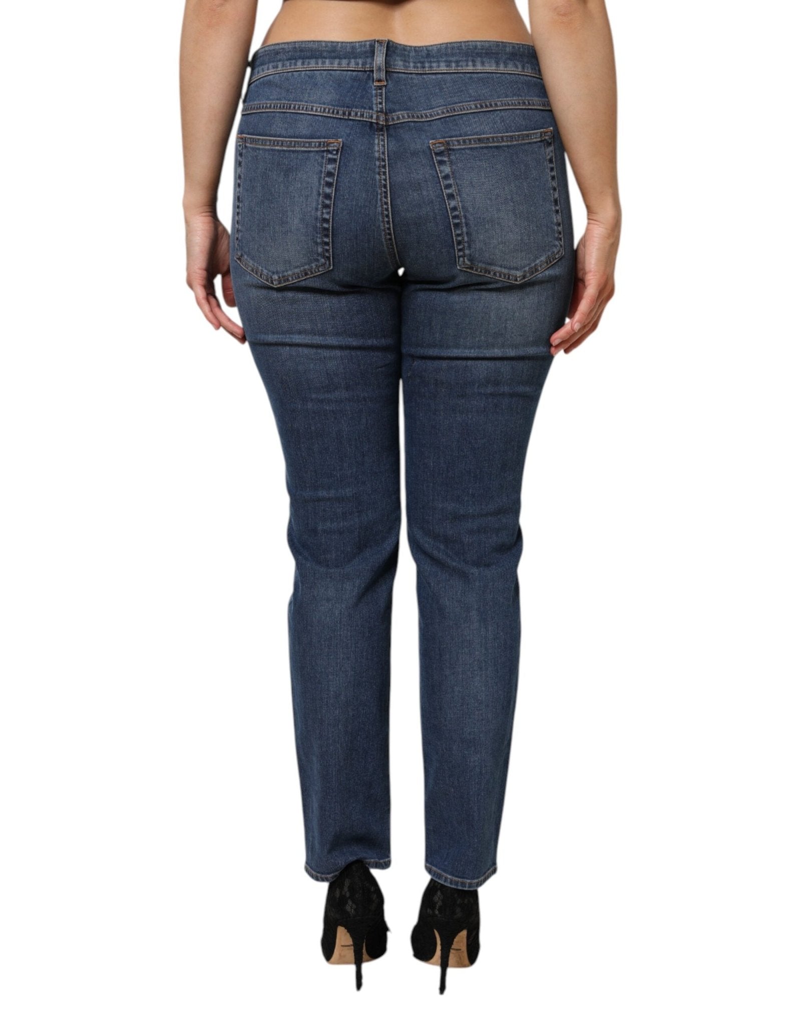 Dolce & Gabbana Blue Low Waist Cotton Skinny Denim Jeans - RIMODA