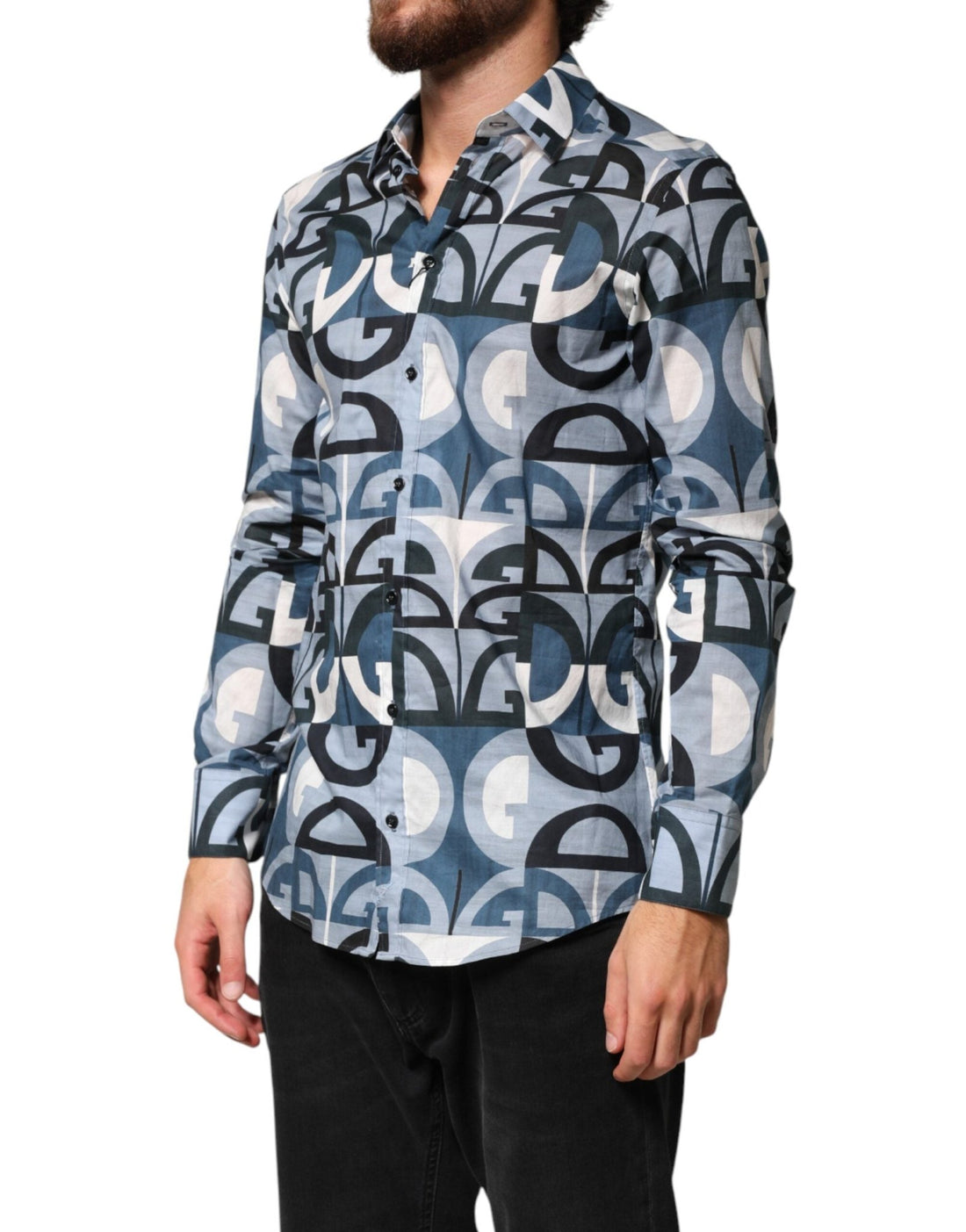 Dolce & Gabbana Blue MARTINI Long Sleeves Casual Logo Shirt - RIMODA