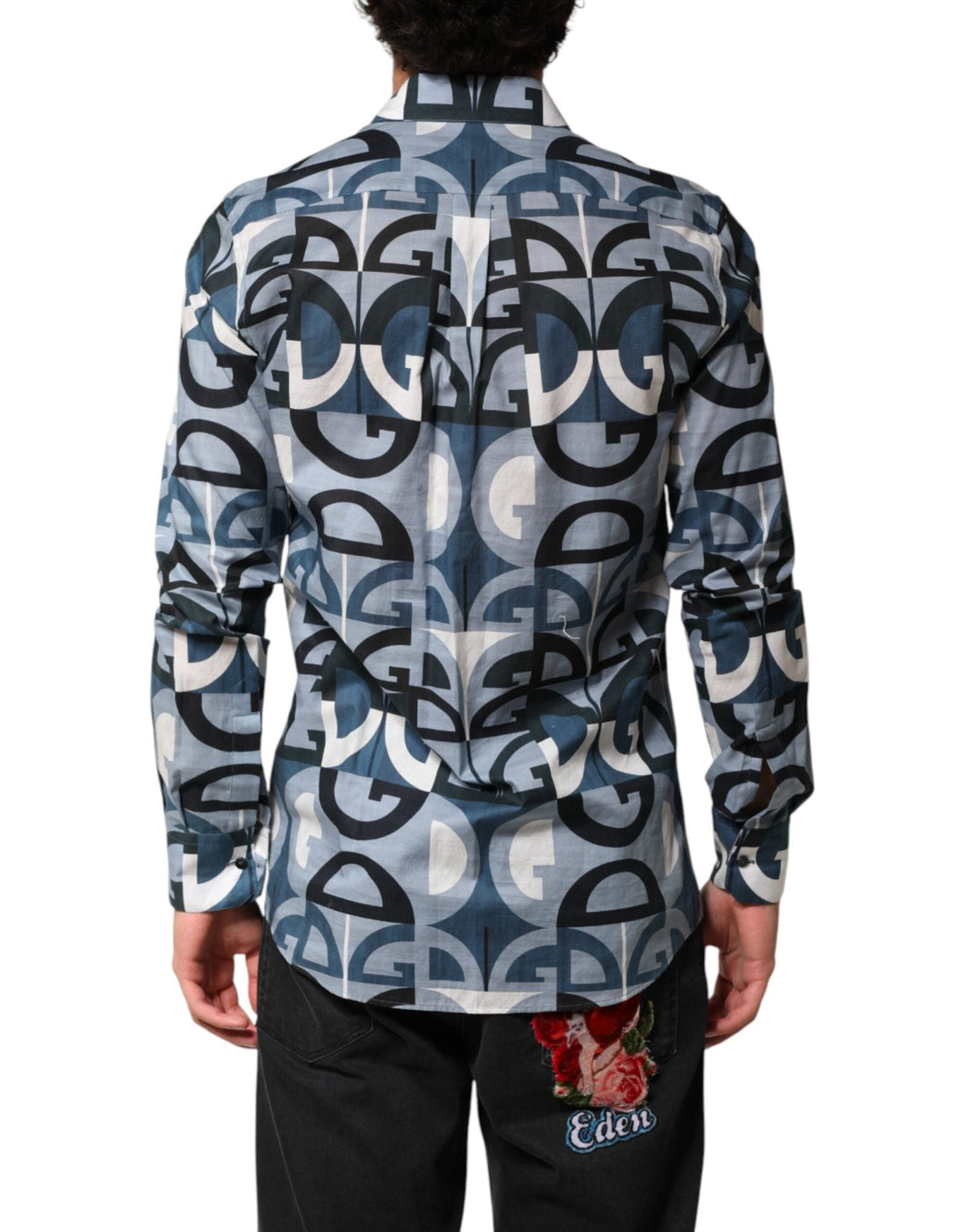 Dolce & Gabbana Blue MARTINI Long Sleeves Casual Logo Shirt - RIMODA