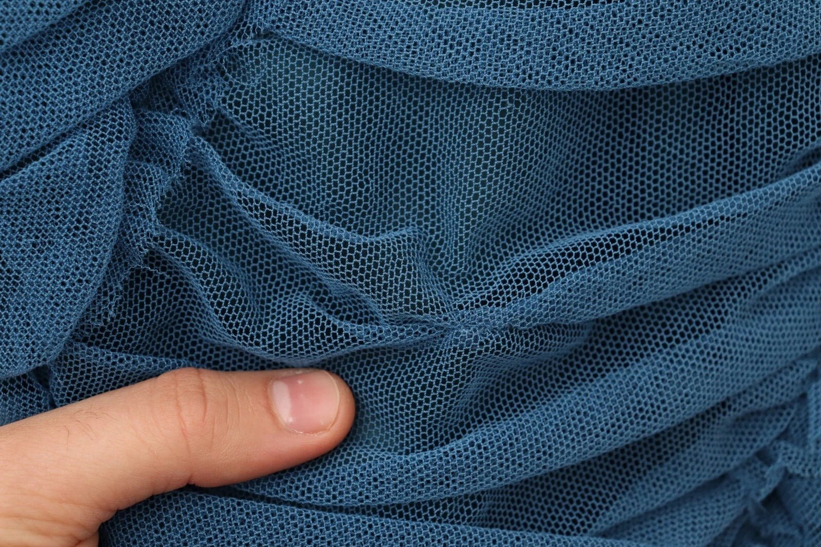 Dolce & Gabbana Blue Mesh Trim Ruched Tulle Sheath Dress - RIMODA