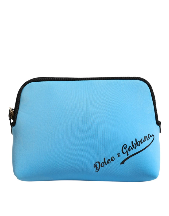 Dolce & Gabbana Blue Nylon DG Logo Print Clutch Zip Pouch Bag - RIMODA