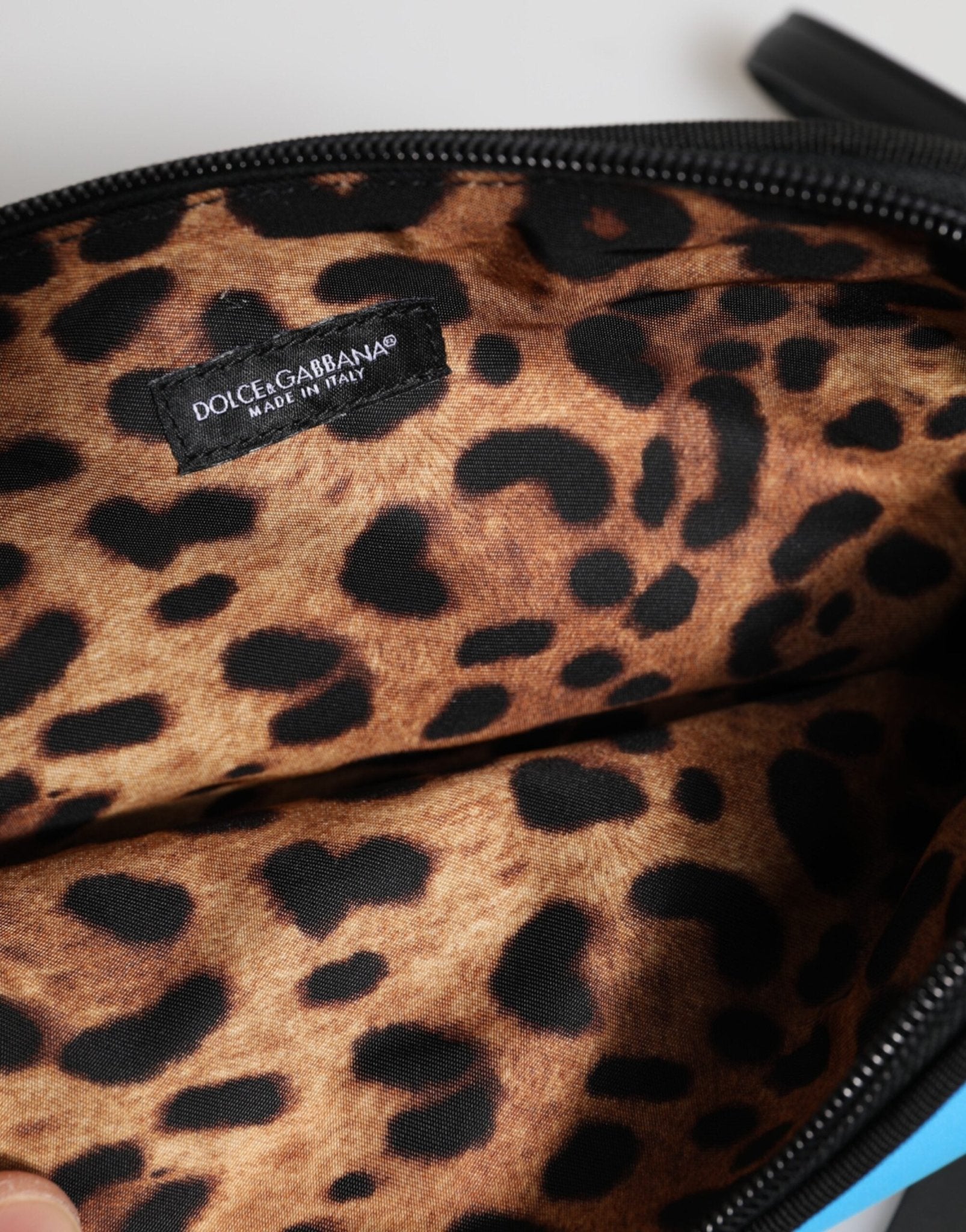 Dolce & Gabbana Blue Nylon DG Logo Print Clutch Zip Pouch Bag - RIMODA