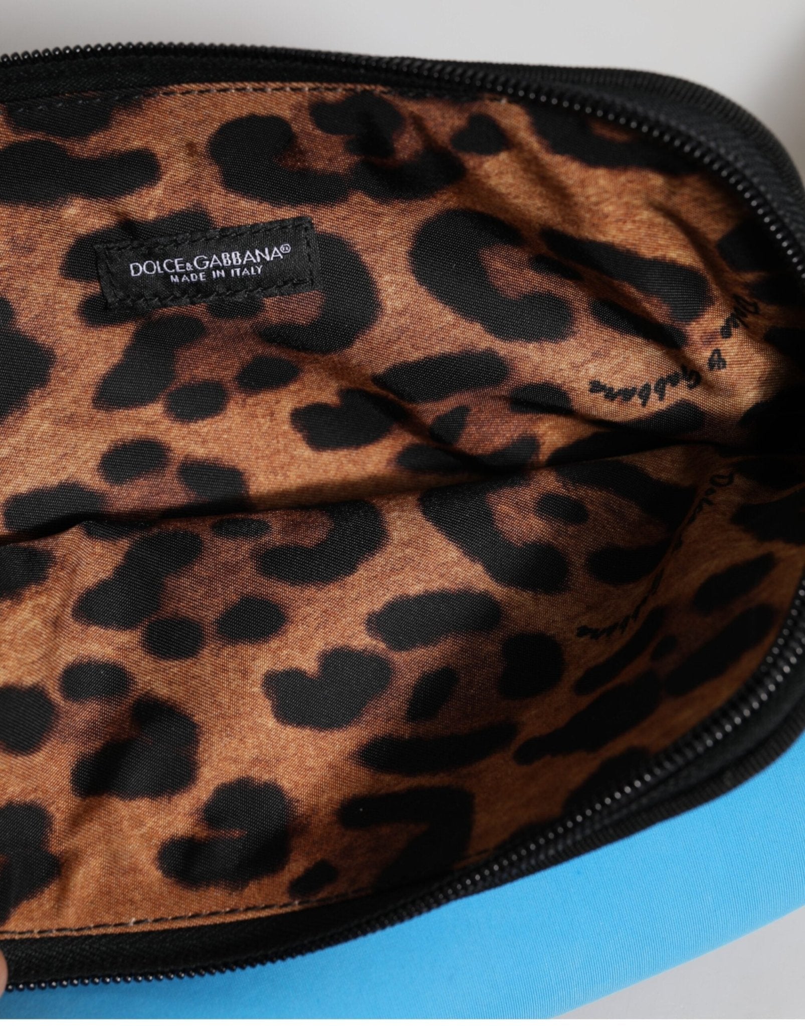 Dolce & Gabbana Blue Nylon DG Logo Print Clutch Zip Pouch Bag - RIMODA