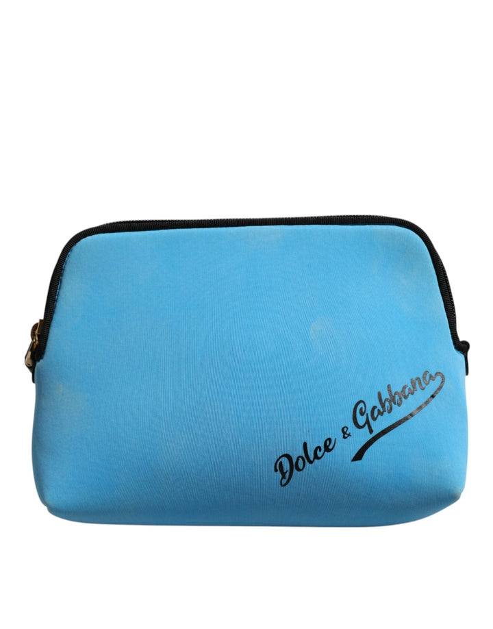 Dolce & Gabbana Blue Nylon DG Logo Print Clutch Zip Pouch Bag - RIMODA