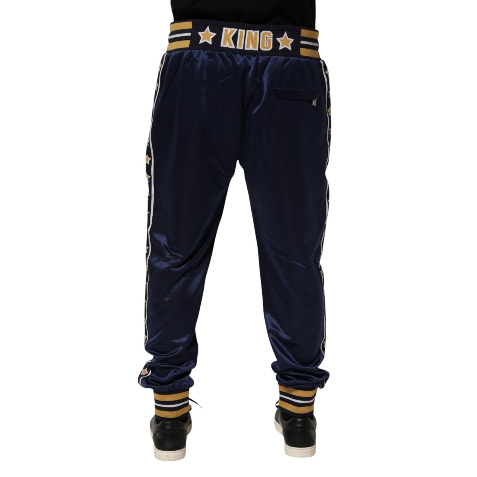 Dolce & Gabbana Blue Nylon Jogger Mid Waist Trouser Pants - RIMODA