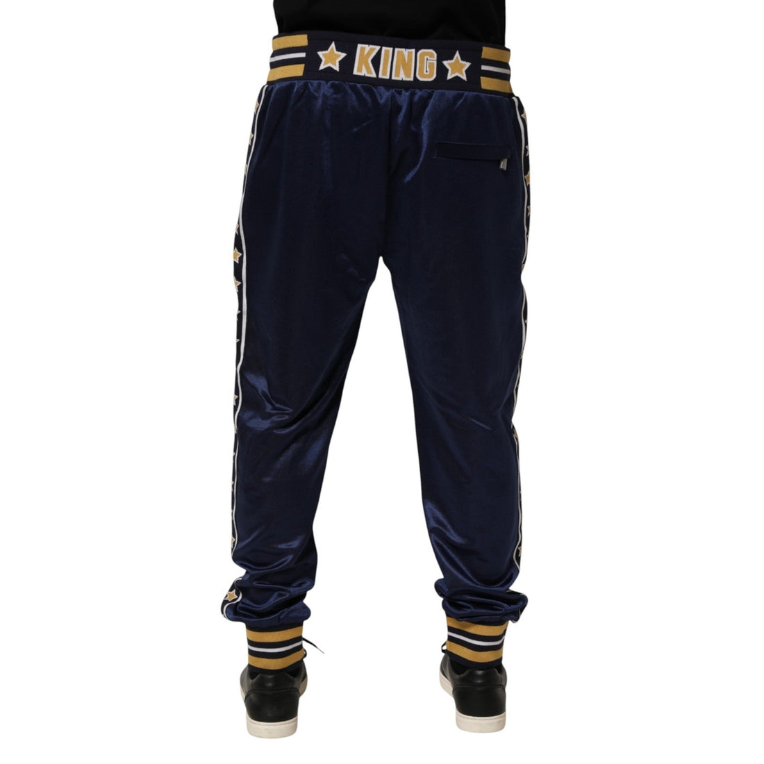 Dolce & Gabbana Blue Nylon Jogger Mid Waist Trouser Pants - RIMODA