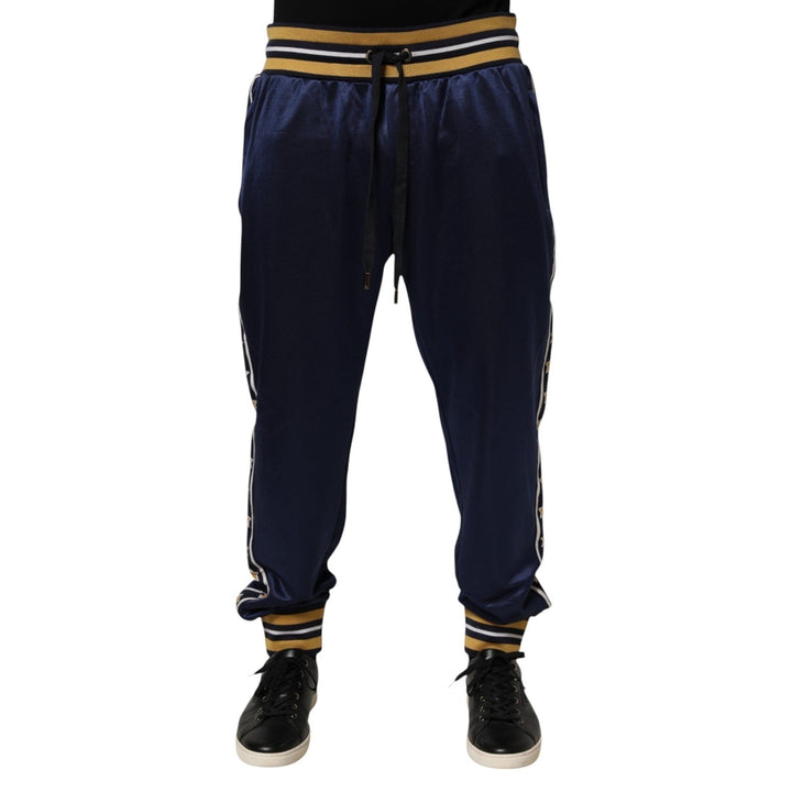 Dolce & Gabbana Blue Nylon Jogger Mid Waist Trouser Pants - RIMODA