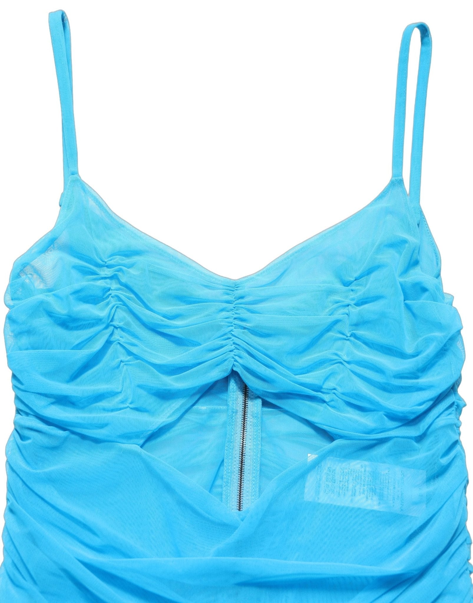Dolce & Gabbana Blue Nylon Pleated Chiffon CutOut Gown Dress - RIMODA
