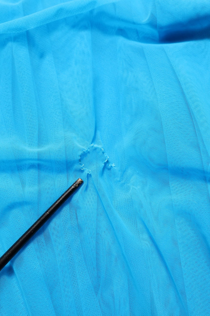 Dolce & Gabbana Blue Nylon Pleated Chiffon CutOut Gown Dress - RIMODA
