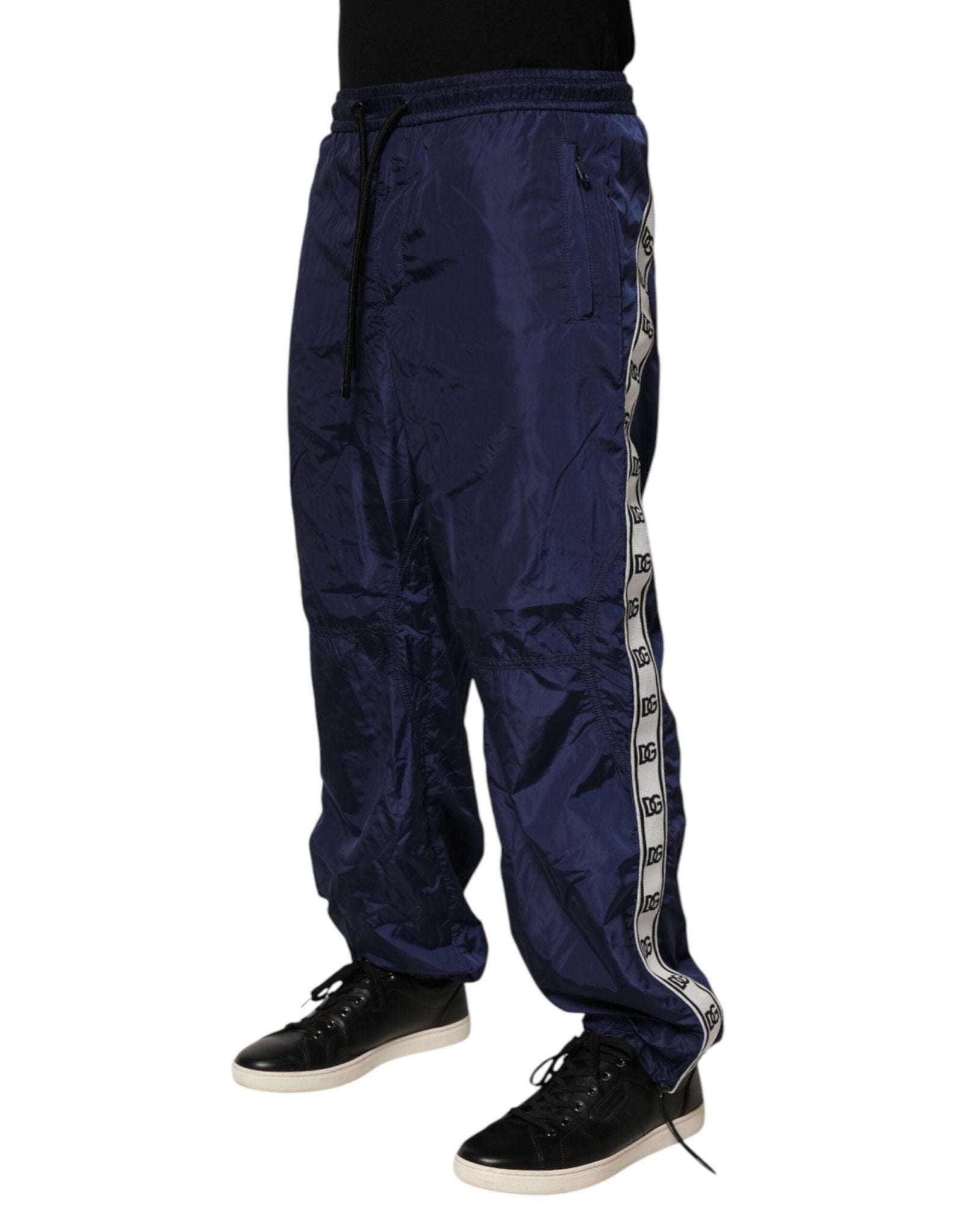 Dolce & Gabbana Blue Nylon Straight Jogger Sweatpants Pants - RIMODA
