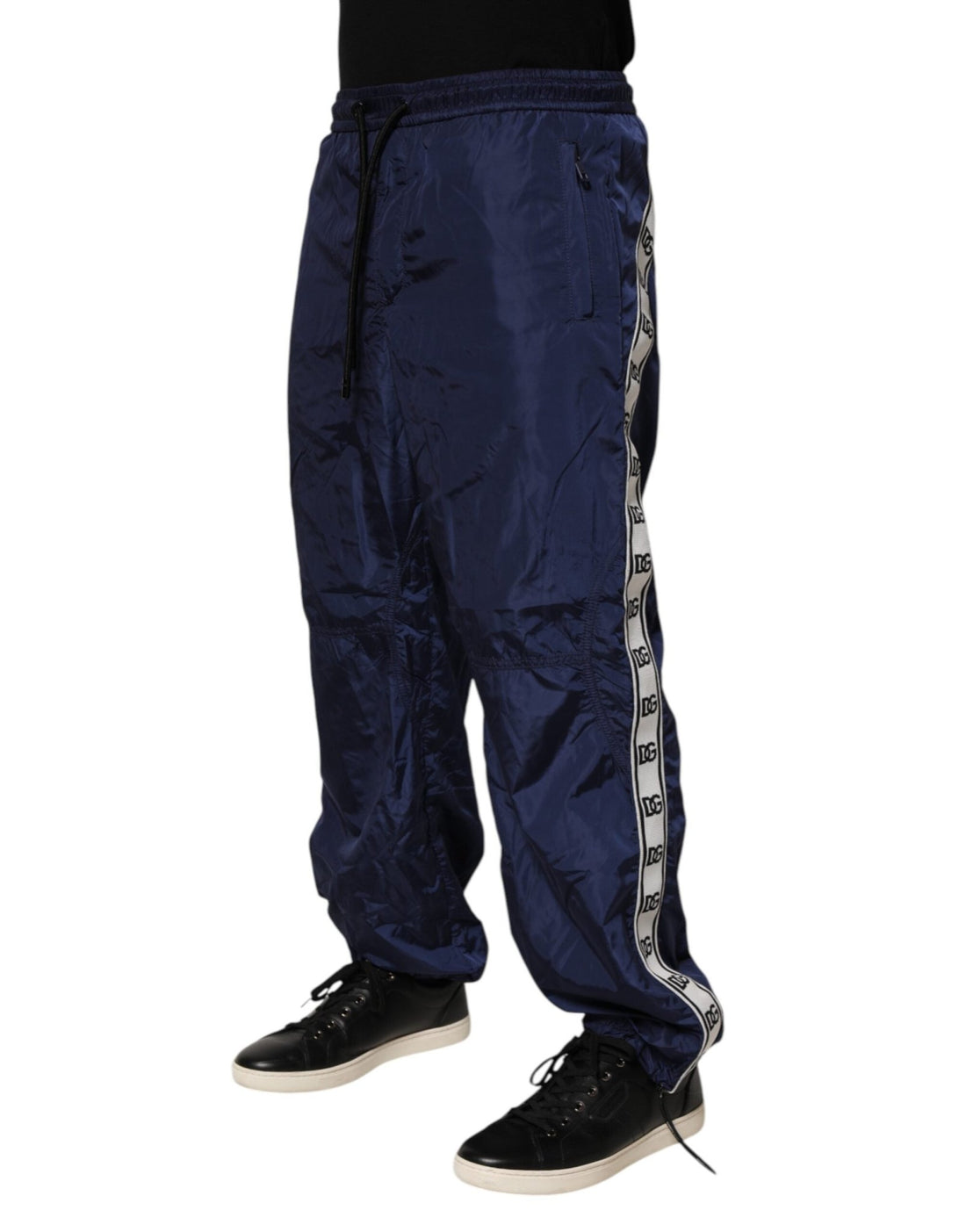 Dolce & Gabbana Blue Nylon Straight Jogger Sweatpants Pants - RIMODA