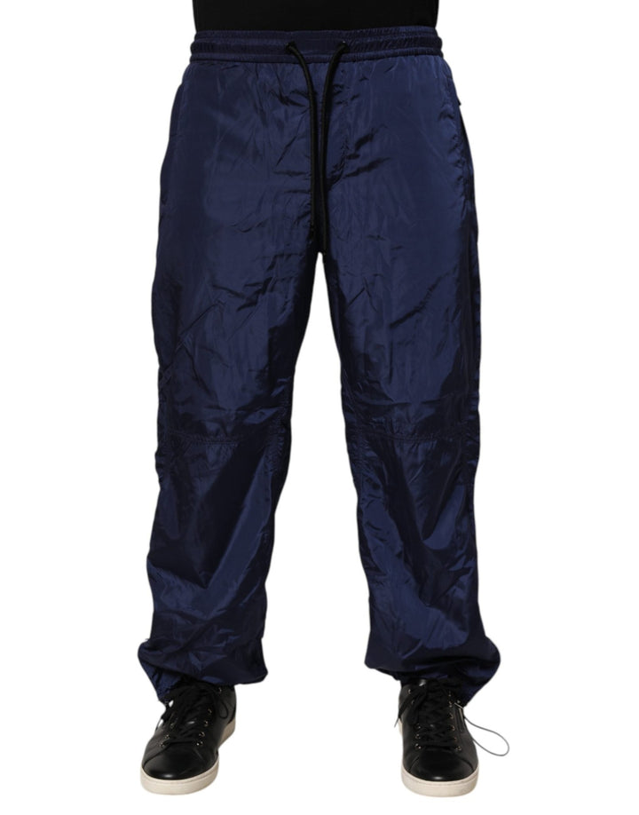 Dolce & Gabbana Blue Nylon Straight Jogger Sweatpants Pants - RIMODA