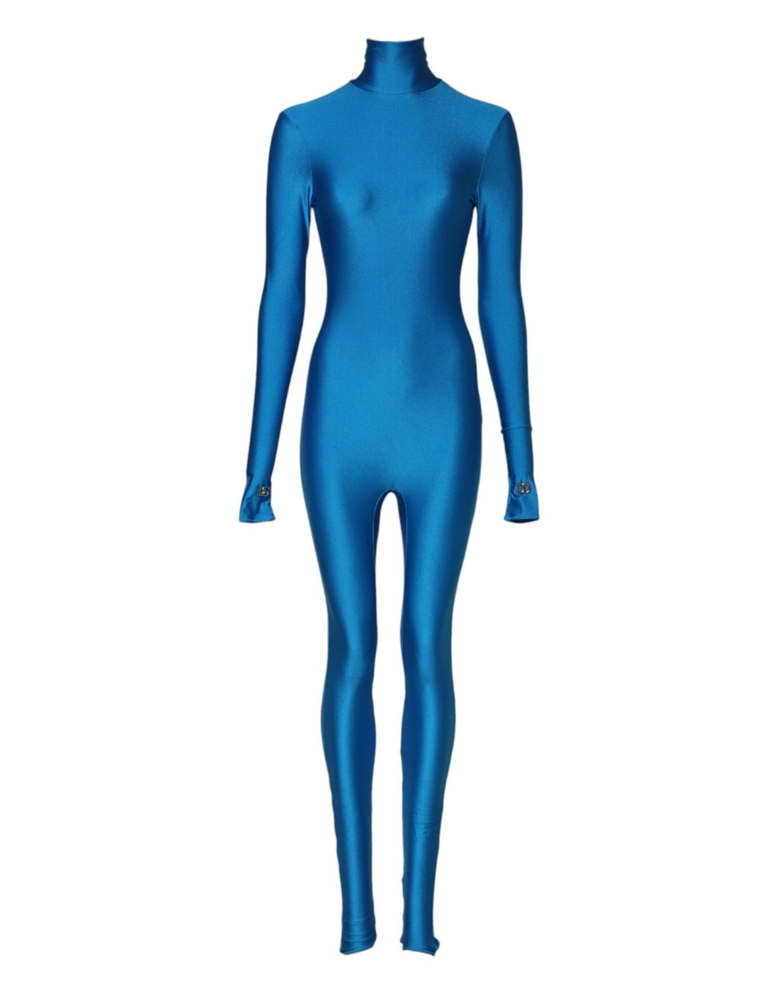 Dolce & Gabbana Blue Nylon Turtleneck Bodycon Jumpsuit Dress - RIMODA