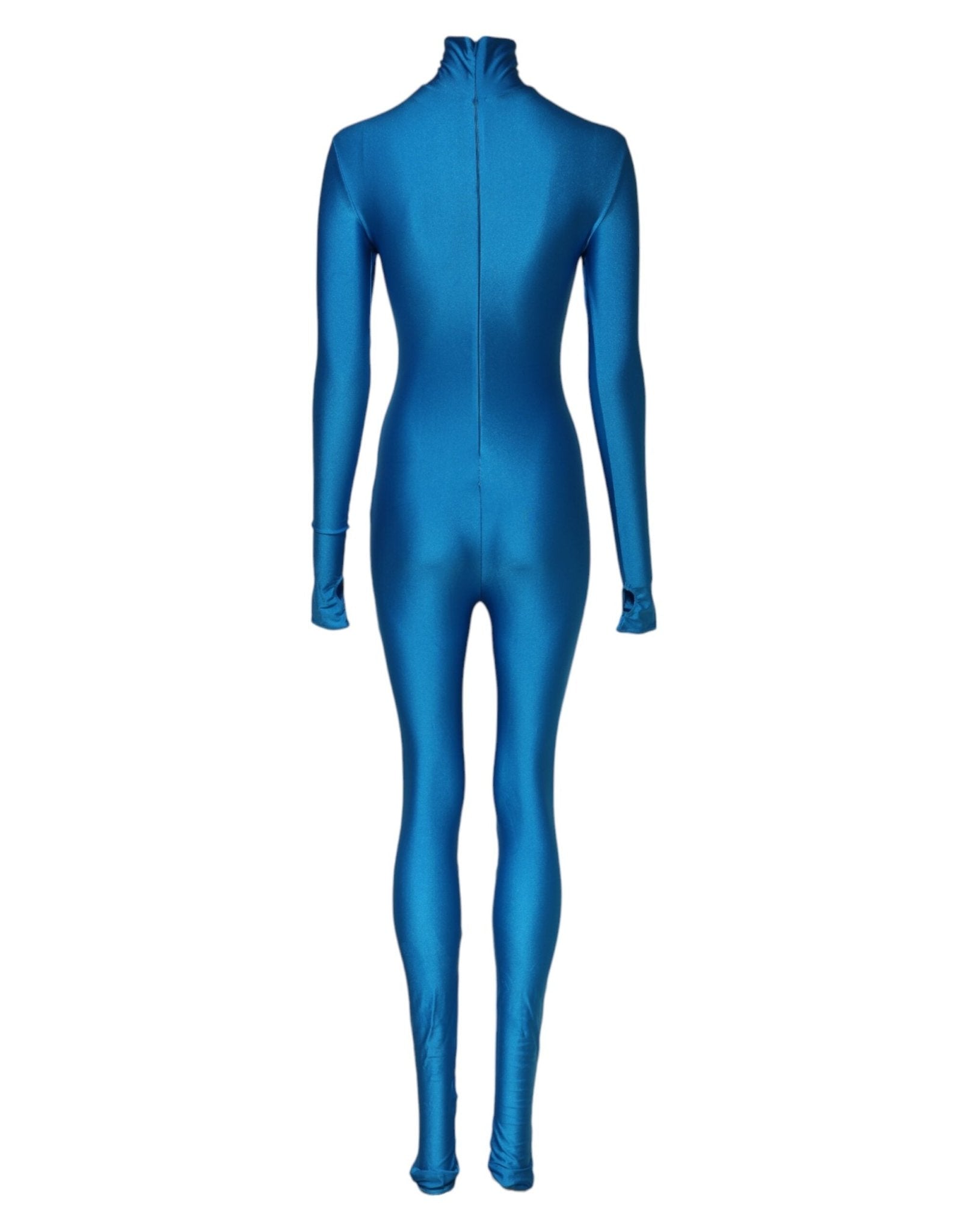 Dolce & Gabbana Blue Nylon Turtleneck Bodycon Jumpsuit Dress - RIMODA
