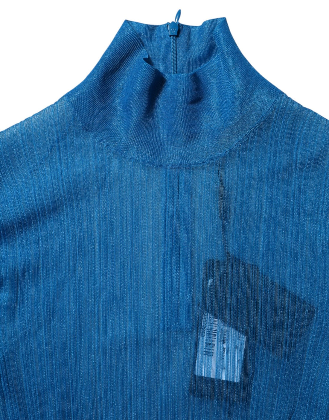Dolce & Gabbana Blue See Through Turtleneck Long Sleeves Top - RIMODA