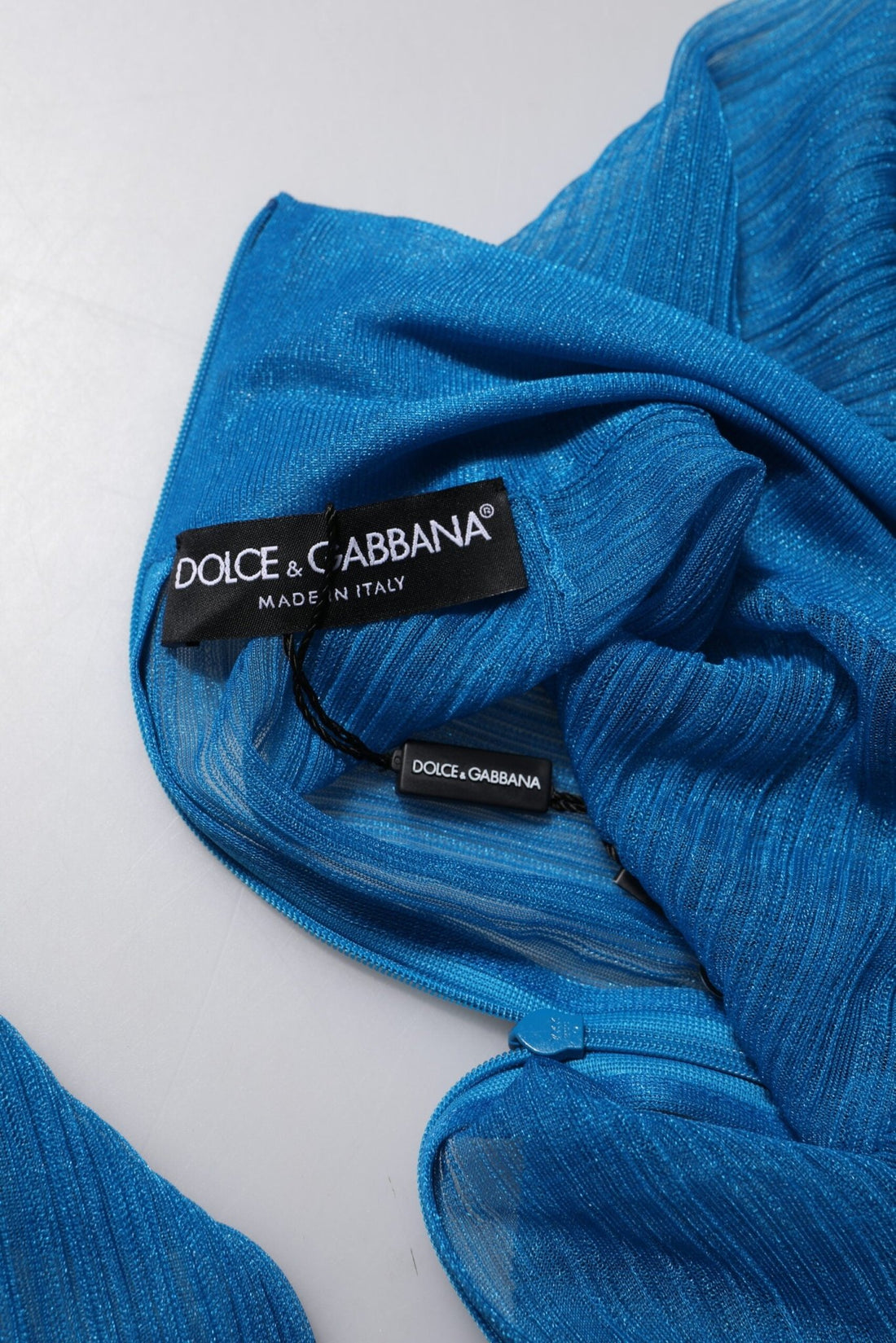 Dolce & Gabbana Blue See Through Turtleneck Long Sleeves Top - RIMODA