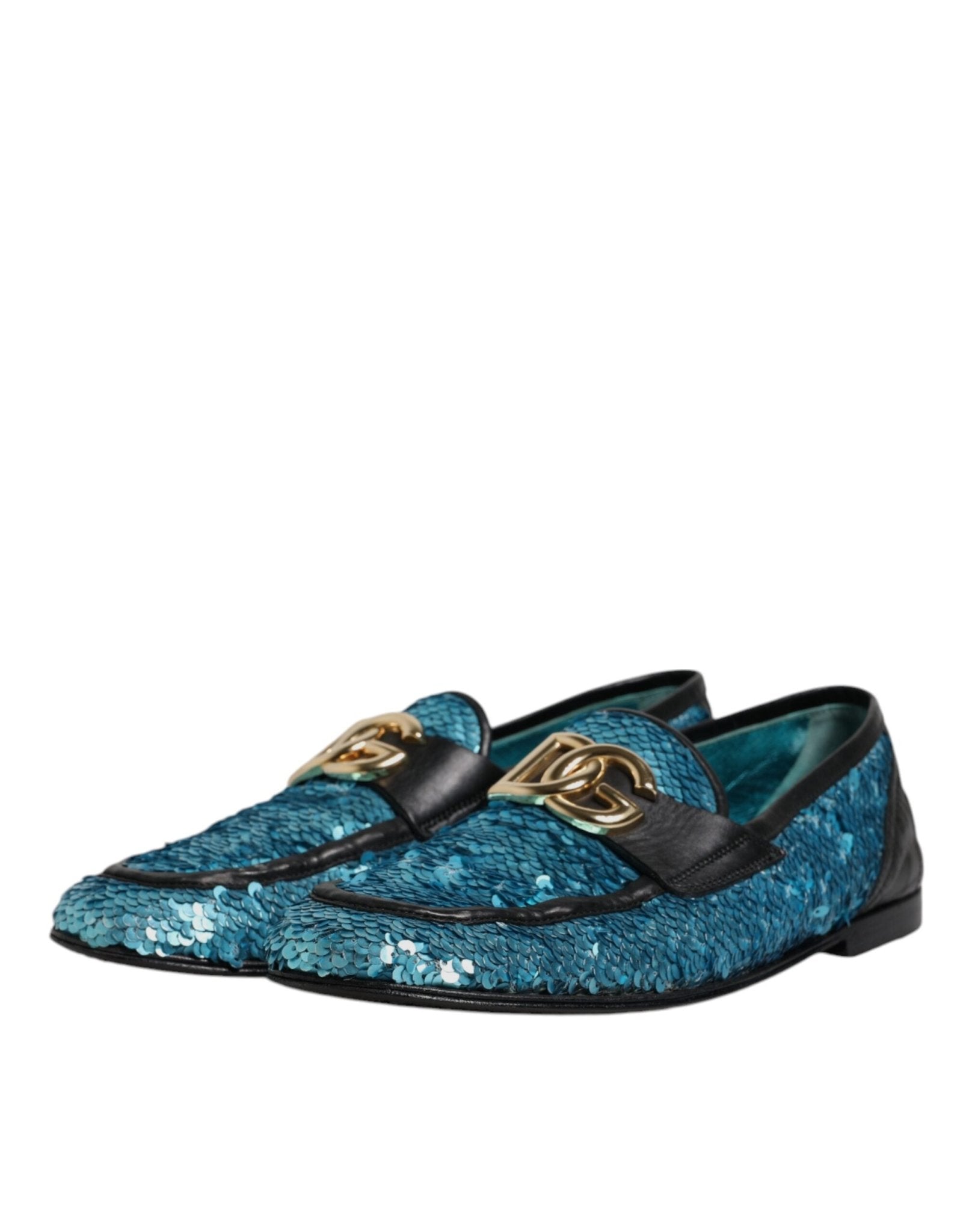 Dolce & Gabbana Blue Sequined Loafers Formal Dress Shoes - RIMODA