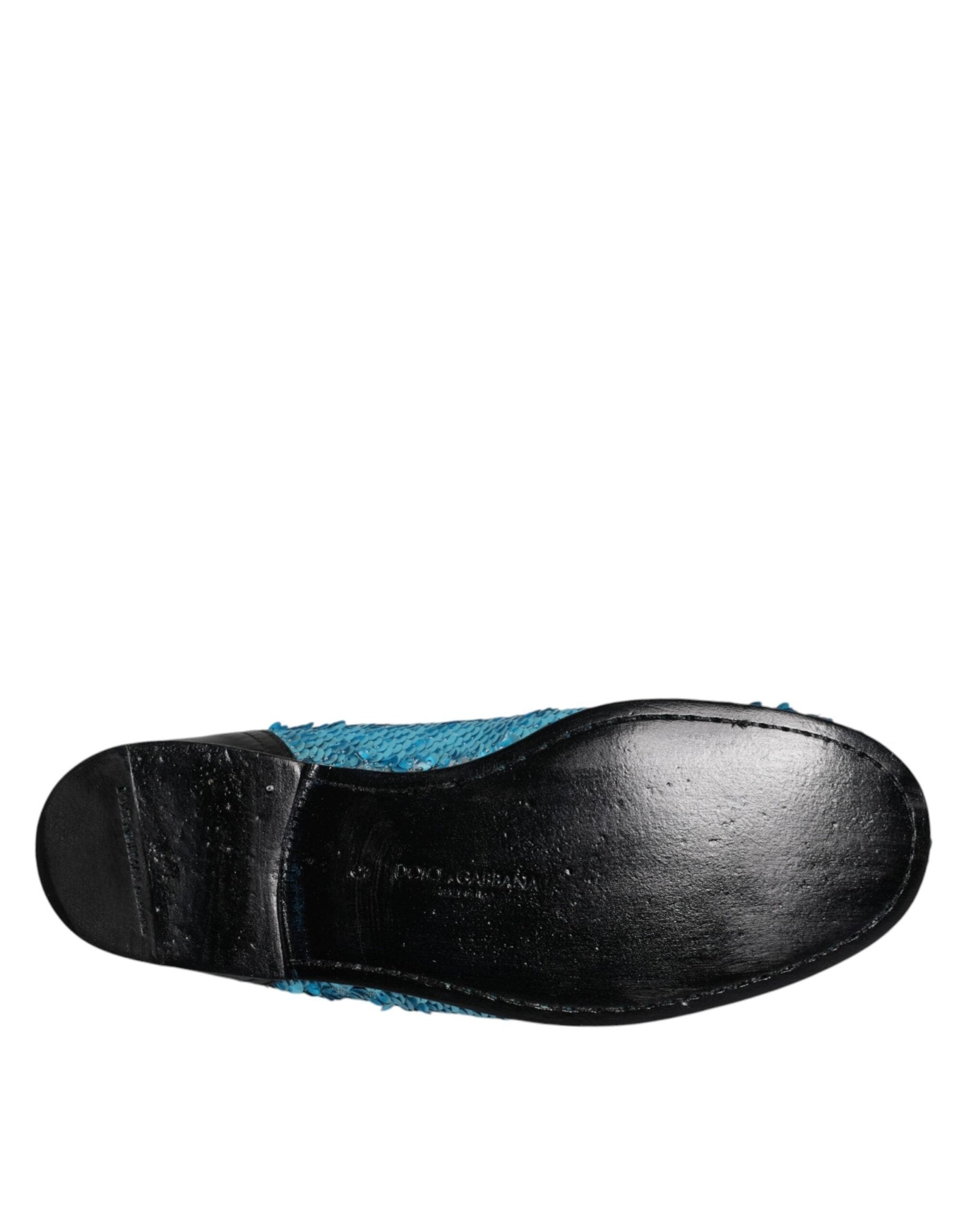 Dolce & Gabbana Blue Sequined Loafers Formal Dress Shoes - RIMODA