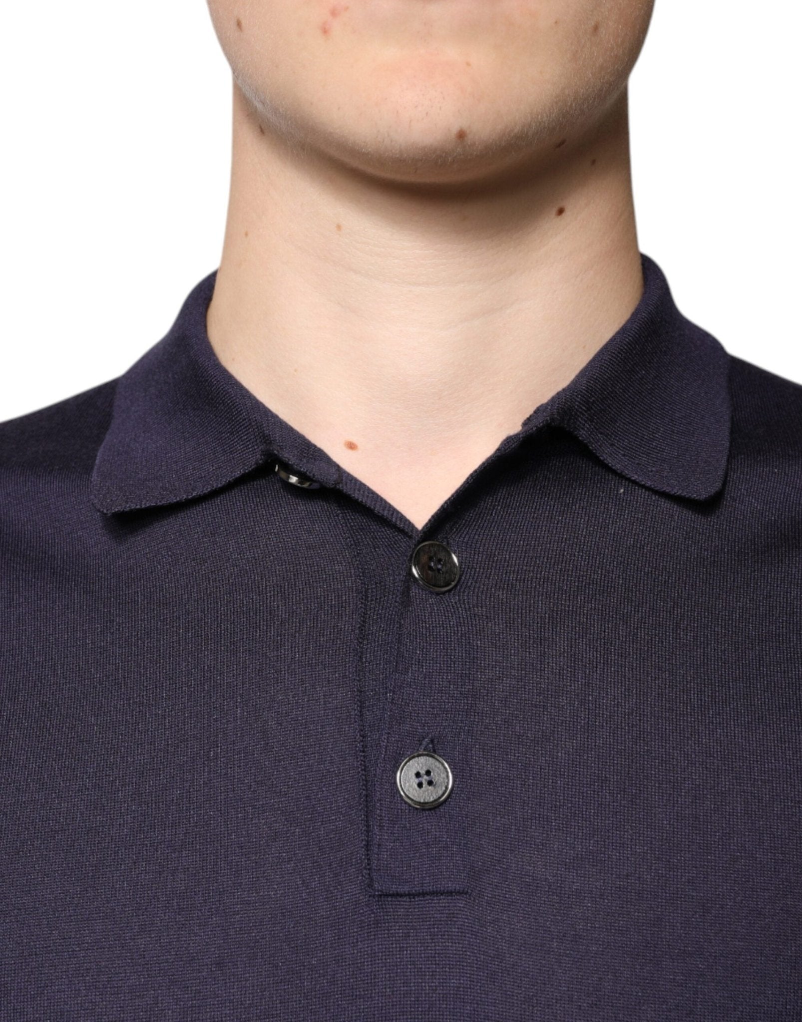 Dolce & Gabbana Blue Silk Collared Short Sleeves Polo T-shirt - RIMODA