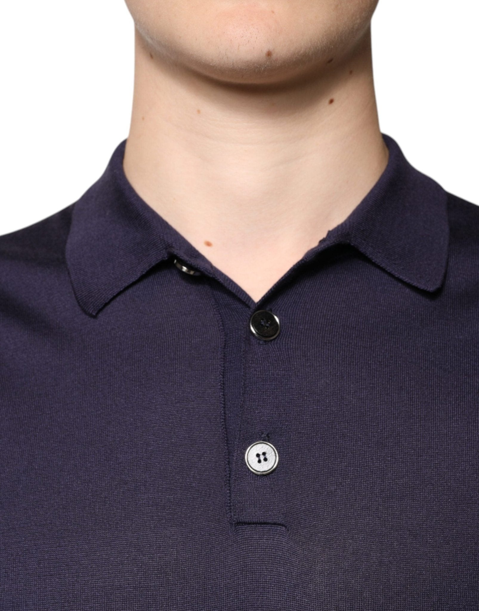 Dolce & Gabbana Blue Silk Collared Short Sleeves Polo T-shirt - RIMODA