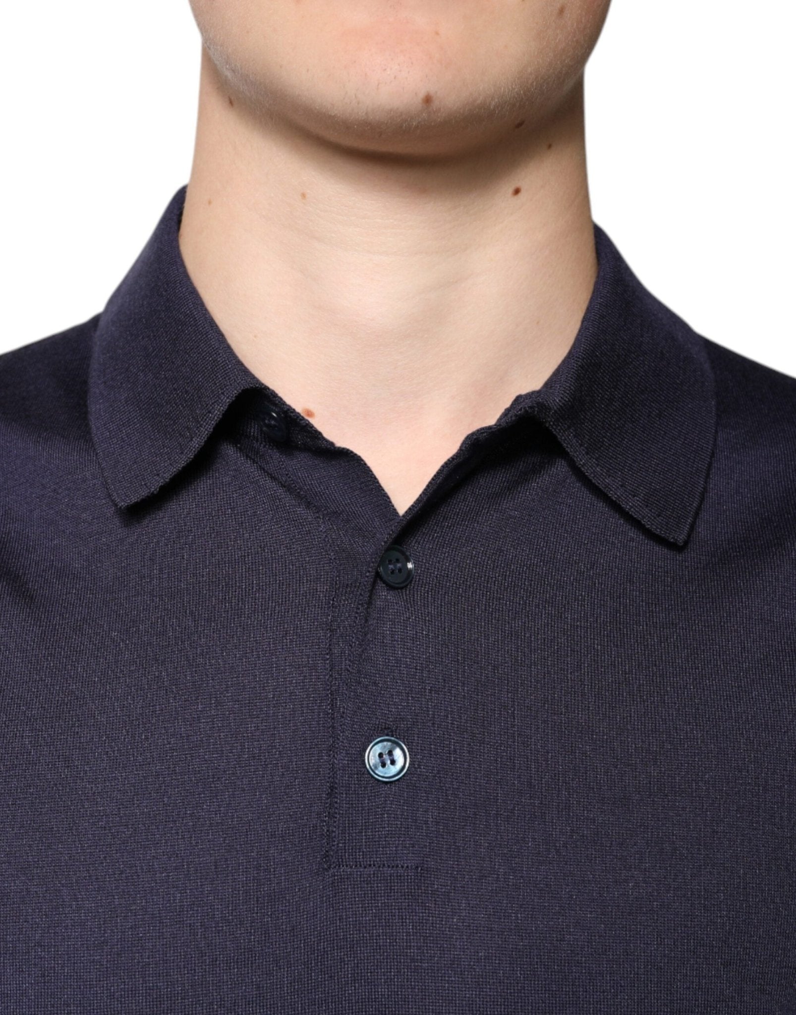Dolce & Gabbana Blue Silk Collared Short Sleeves Polo T-shirt - RIMODA