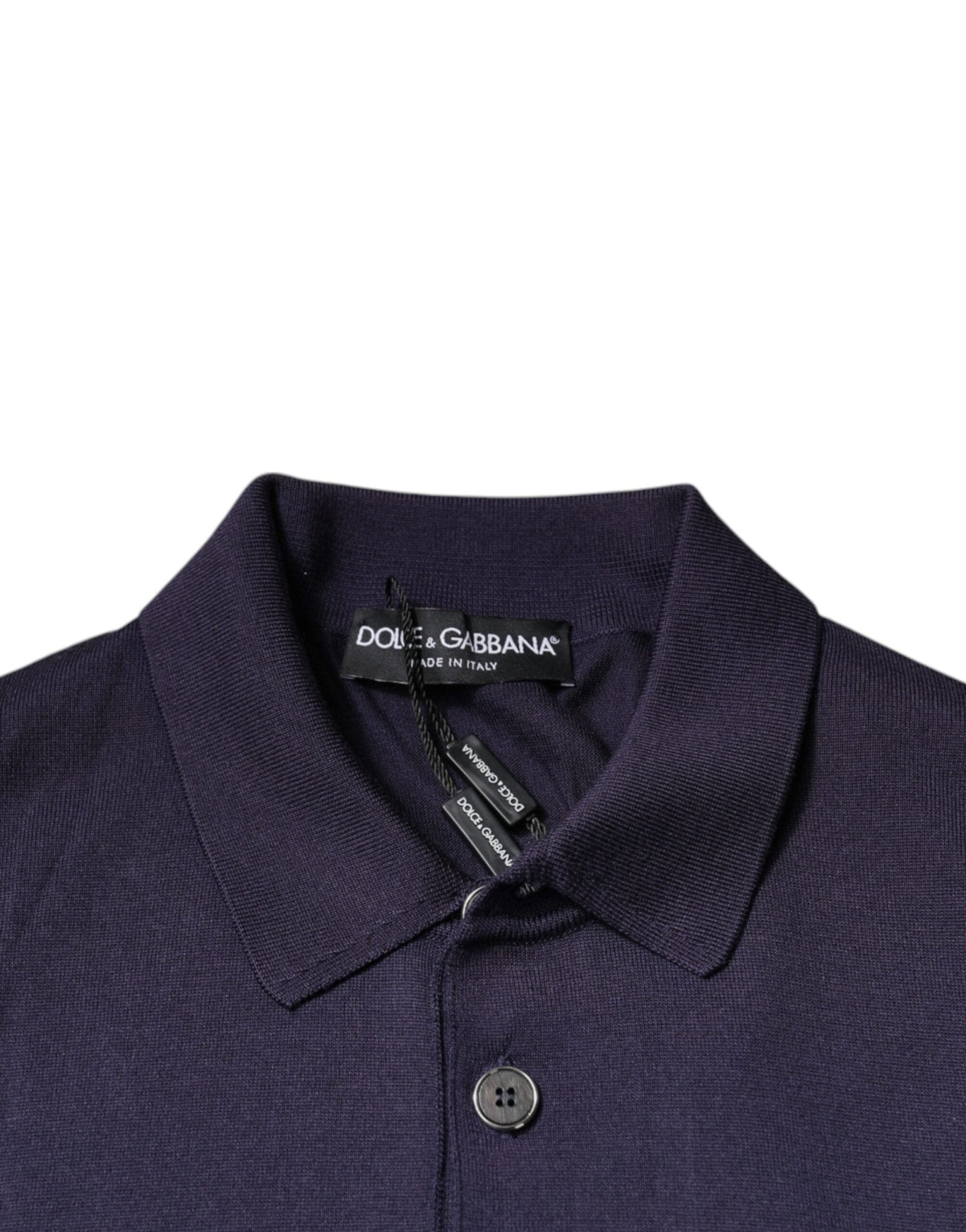 Dolce & Gabbana Blue Silk Collared Short Sleeves Polo T-shirt - RIMODA