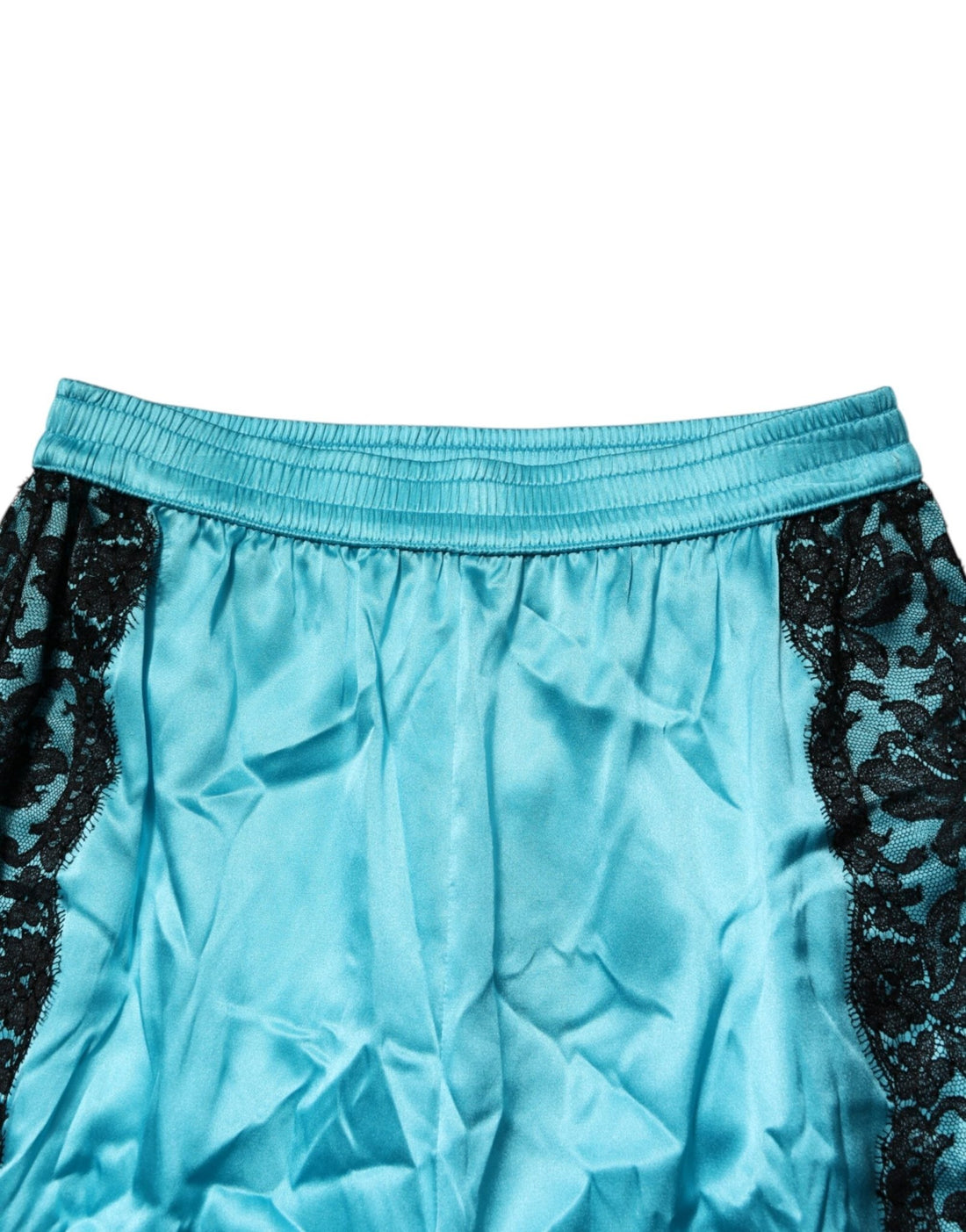 Dolce & Gabbana Blue Silk Garterized Straight Women Pajama Pants - RIMODA