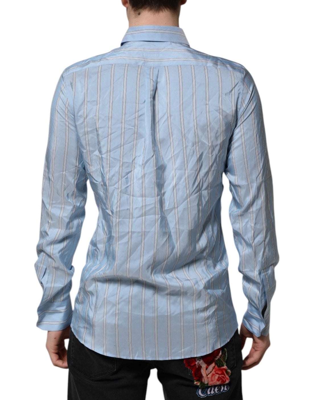 Dolce & Gabbana Blue Striped MARTINI Long Sleeve Dress Shirt - RIMODA