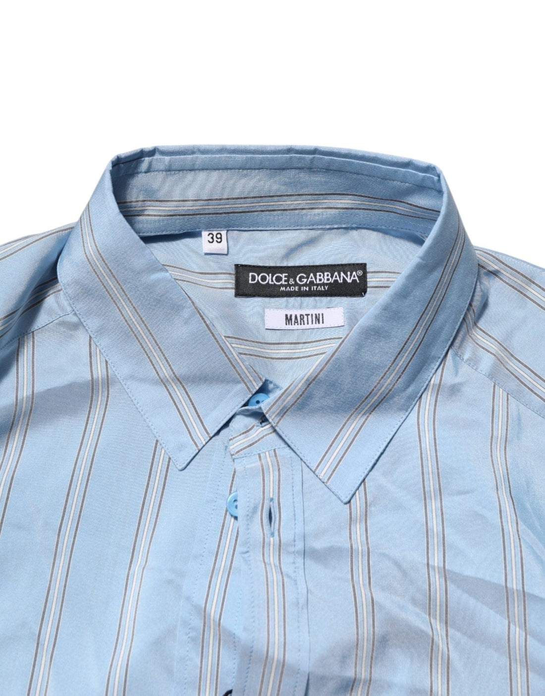 Dolce & Gabbana Blue Striped MARTINI Long Sleeve Dress Shirt - RIMODA
