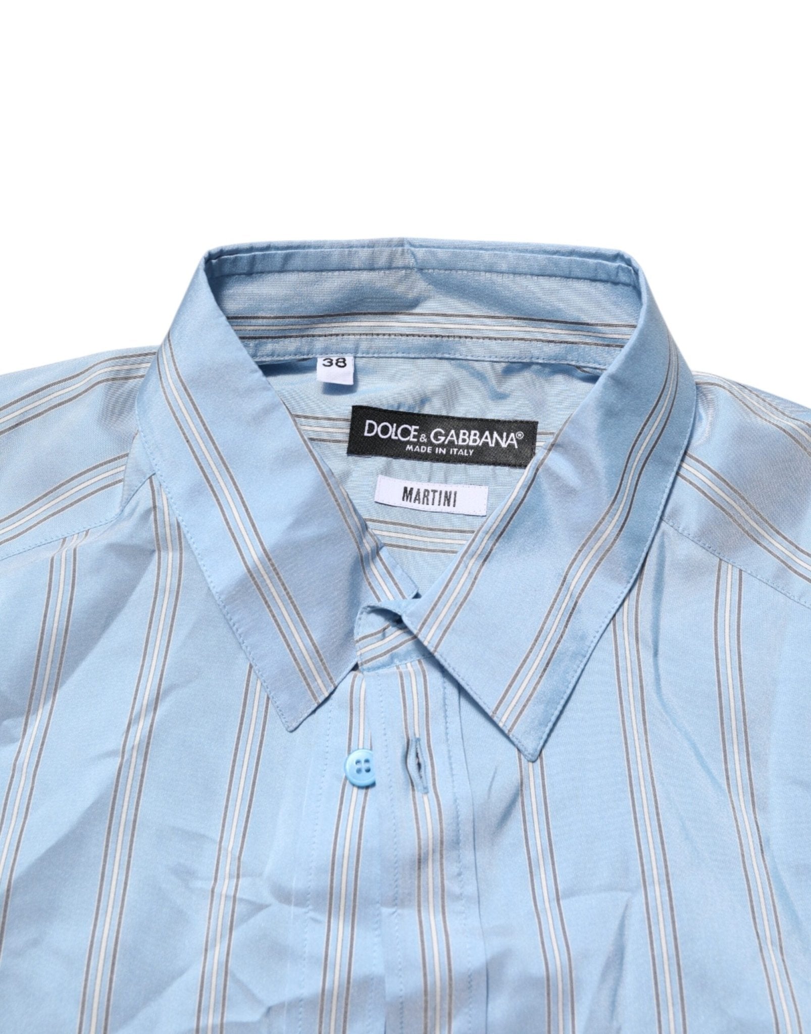 Dolce & Gabbana Blue Striped MARTINI Long Sleeves Dress Shirt - RIMODA