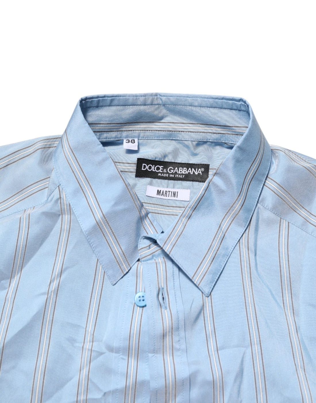 Dolce & Gabbana Blue Striped MARTINI Long Sleeves Dress Shirt - RIMODA