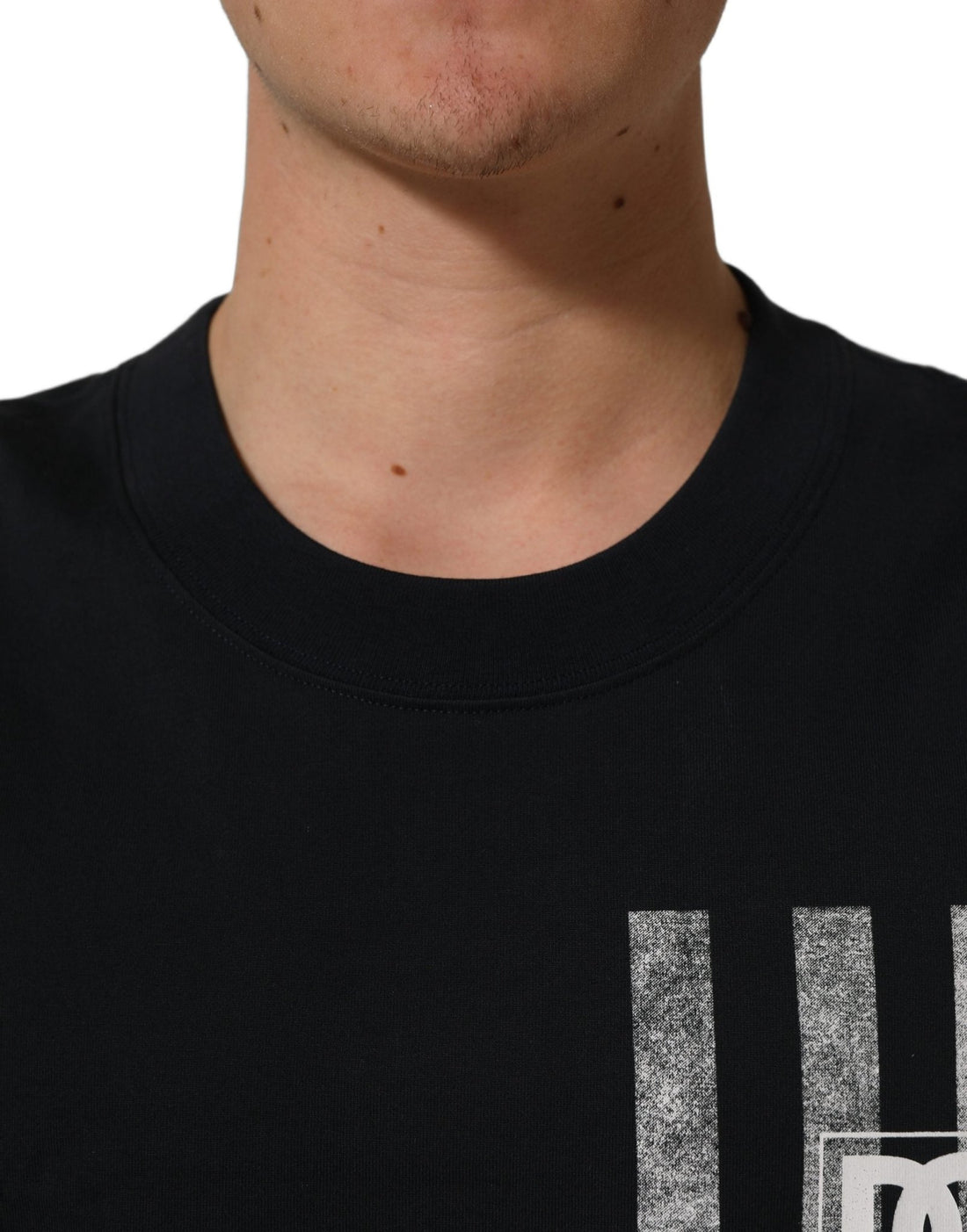 Dolce & Gabbana Blue Striped Print Cotton Crew Neck T-shirt - RIMODA