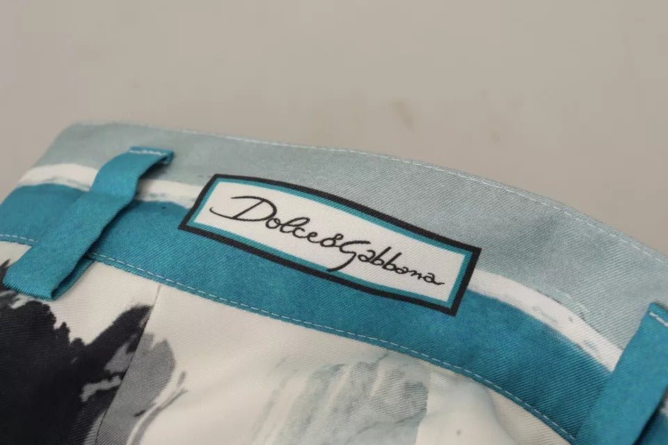 Dolce & Gabbana Blue Striped Silk Tapered Pants - RIMODA