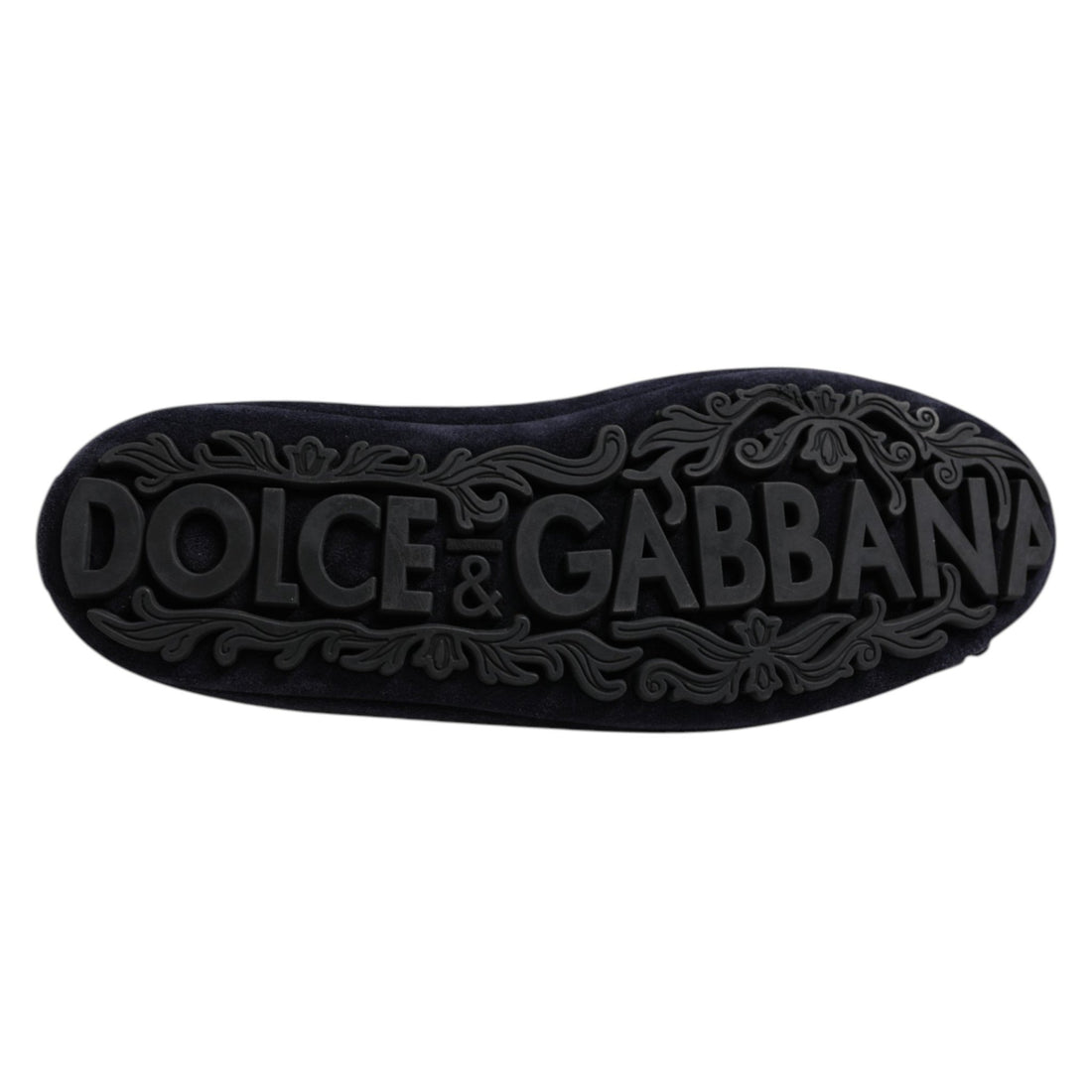 Dolce & Gabbana Blue Suede Crown Crystal Loafers Dress Shoes - RIMODA