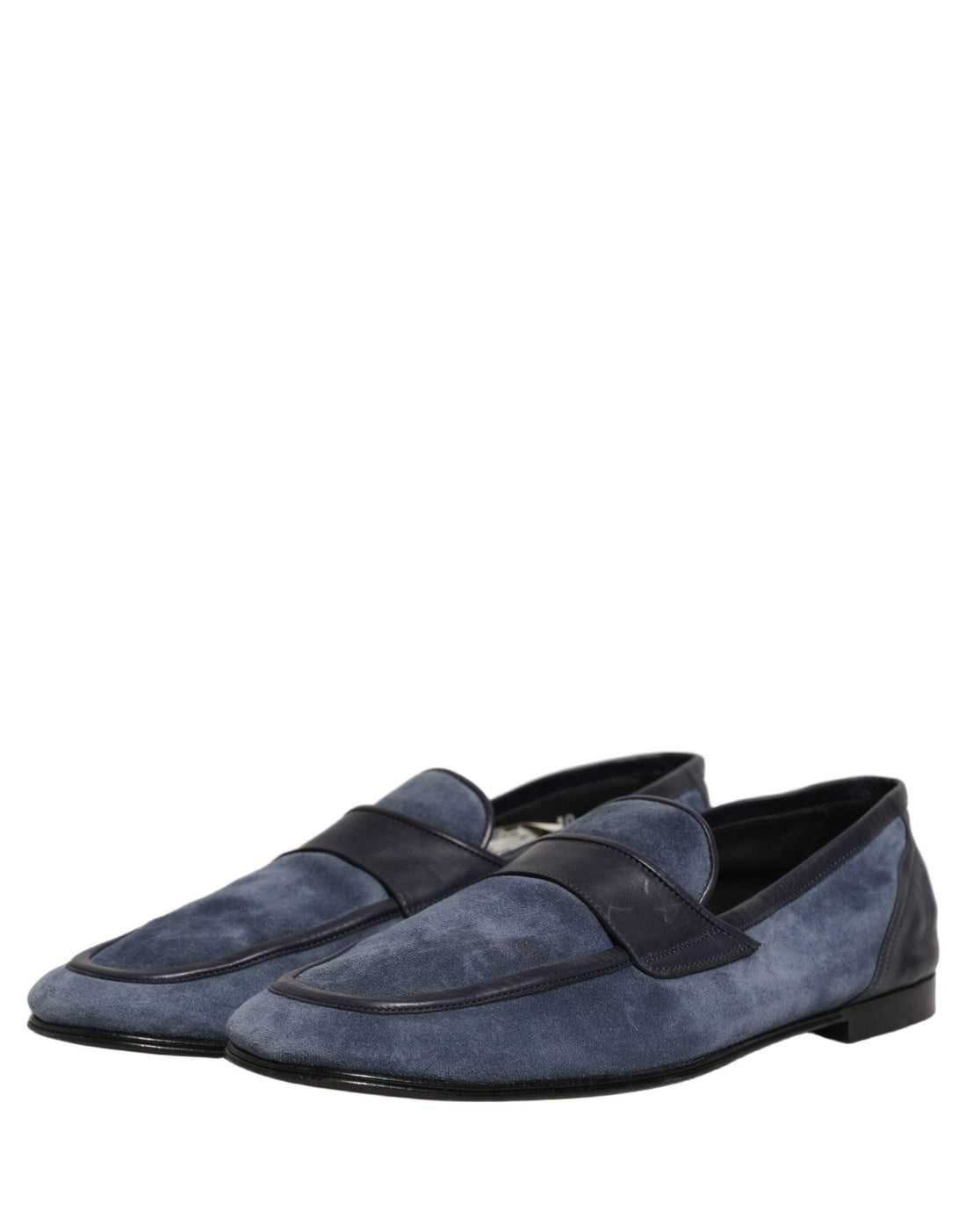 Dolce & Gabbana Blue Suede Leather Loafers Moccasins Shoes - RIMODA