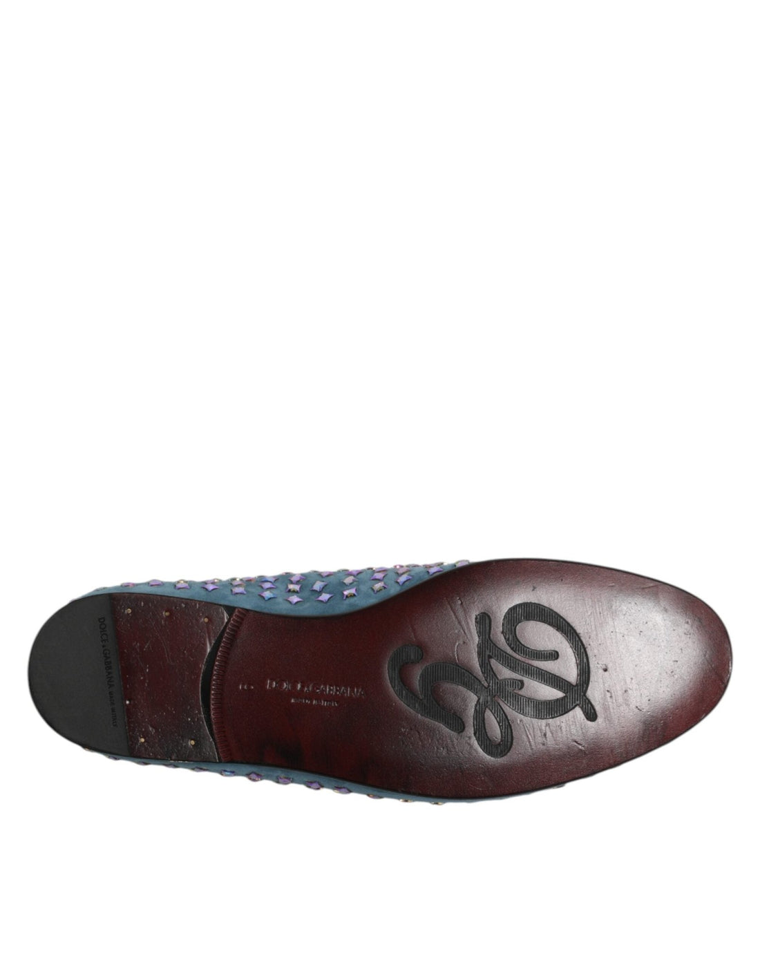 Dolce & Gabbana Blue Suede Studded Dress Men Loafers Shoes - RIMODA