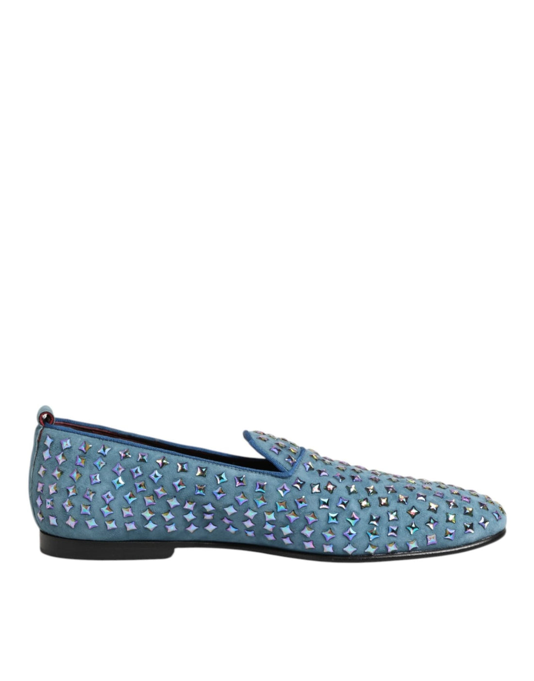 Dolce & Gabbana Blue Suede Studded Dress Men Loafers Shoes - RIMODA