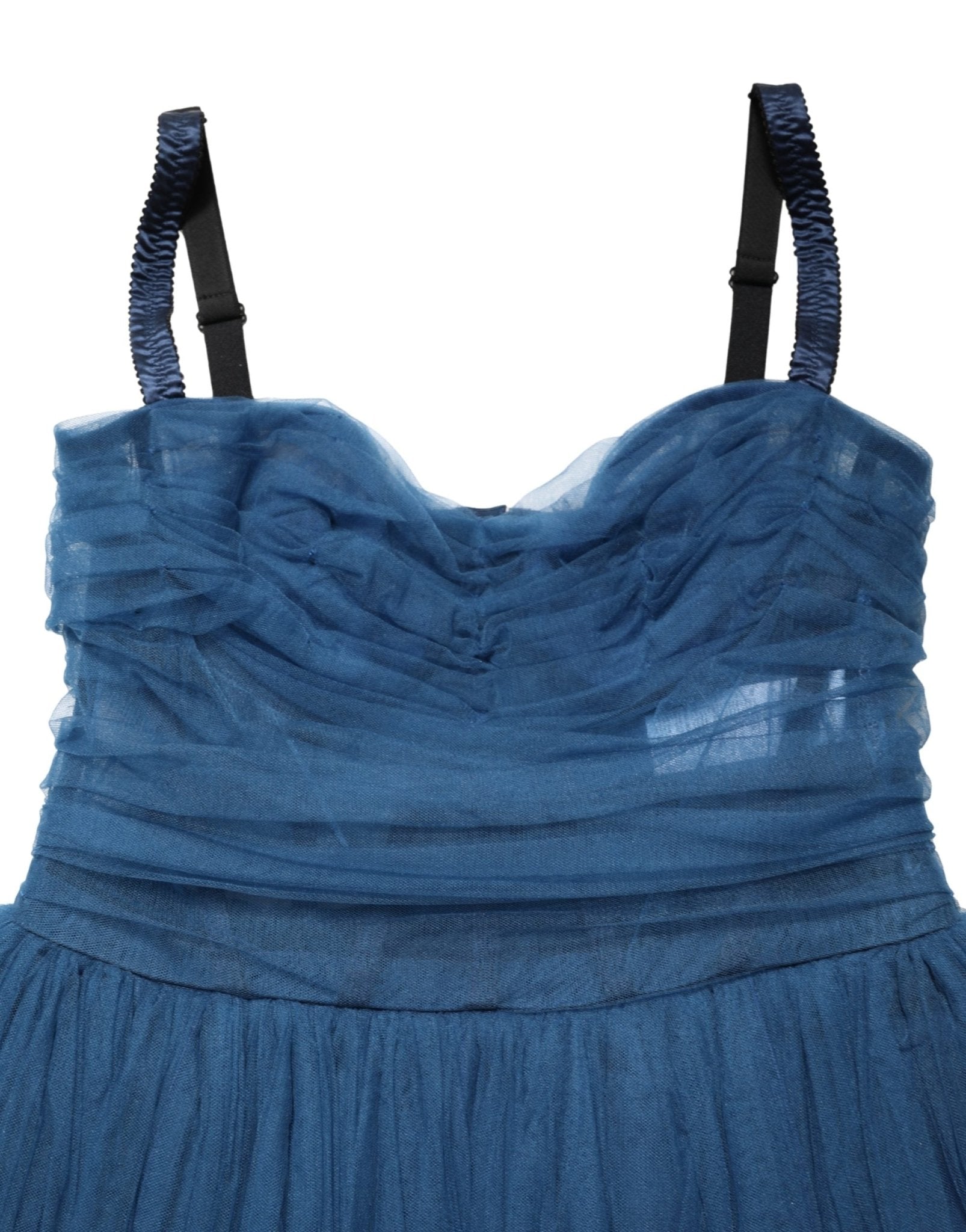 Dolce & Gabbana Blue Tulle Midi A - line Sleeveless Dress - RIMODA