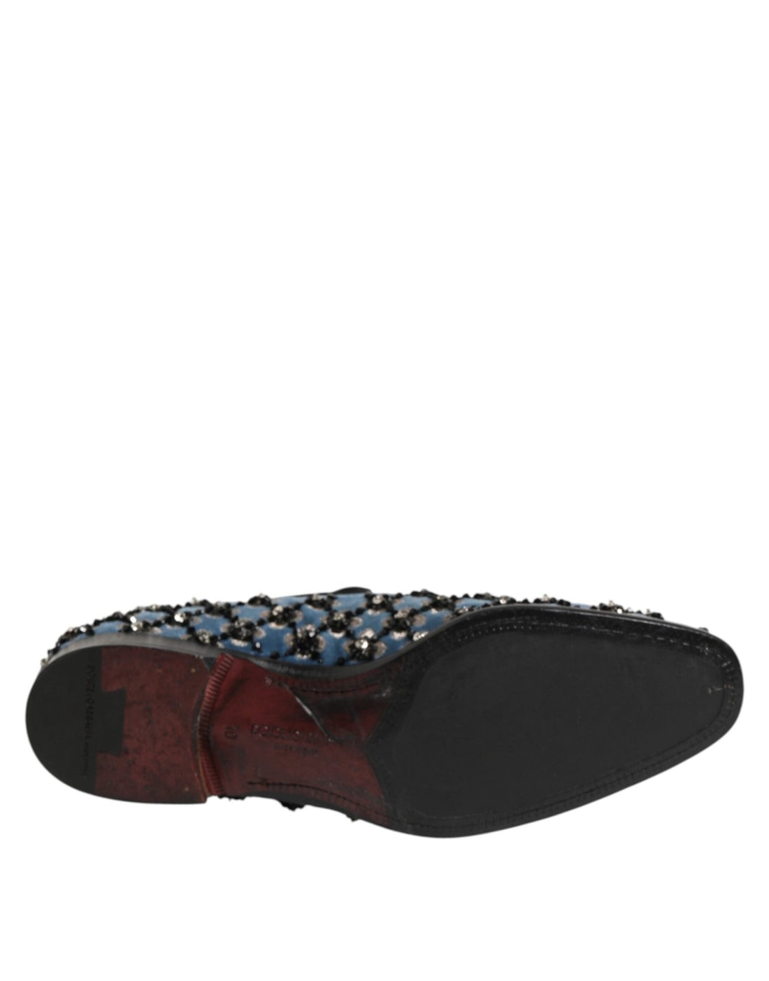 Dolce & Gabbana Blue Velvet Crystal Detailing Loafer Men Shoes - RIMODA