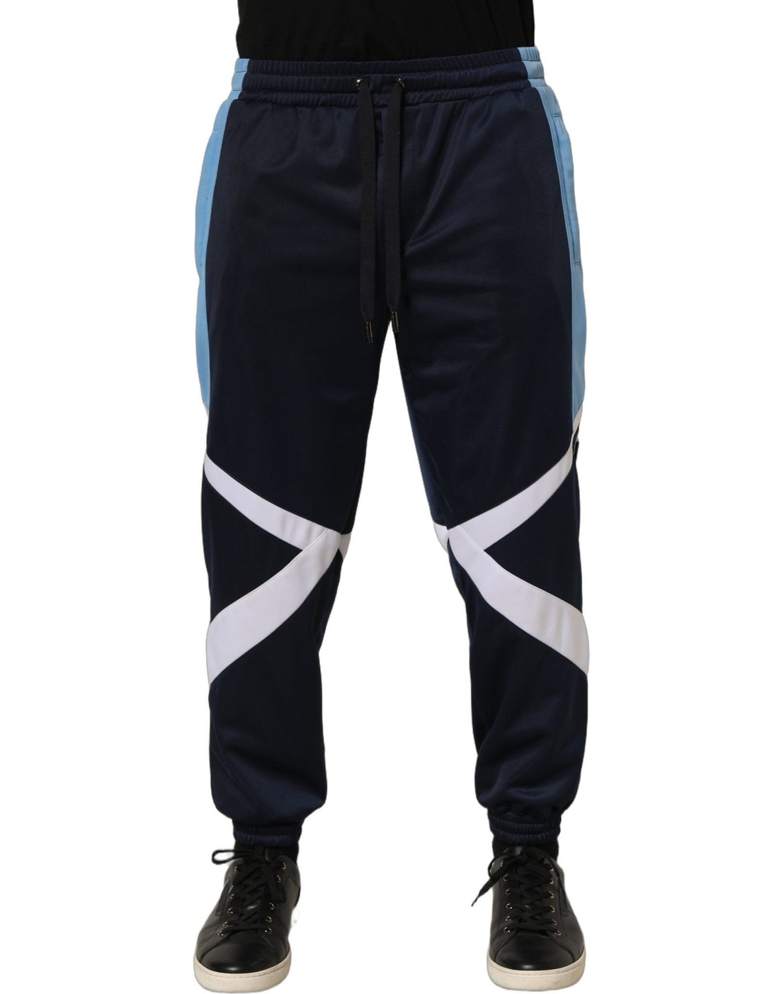 Dolce & Gabbana Blue White Drawstring Jogger Sweatpants Pants - RIMODA