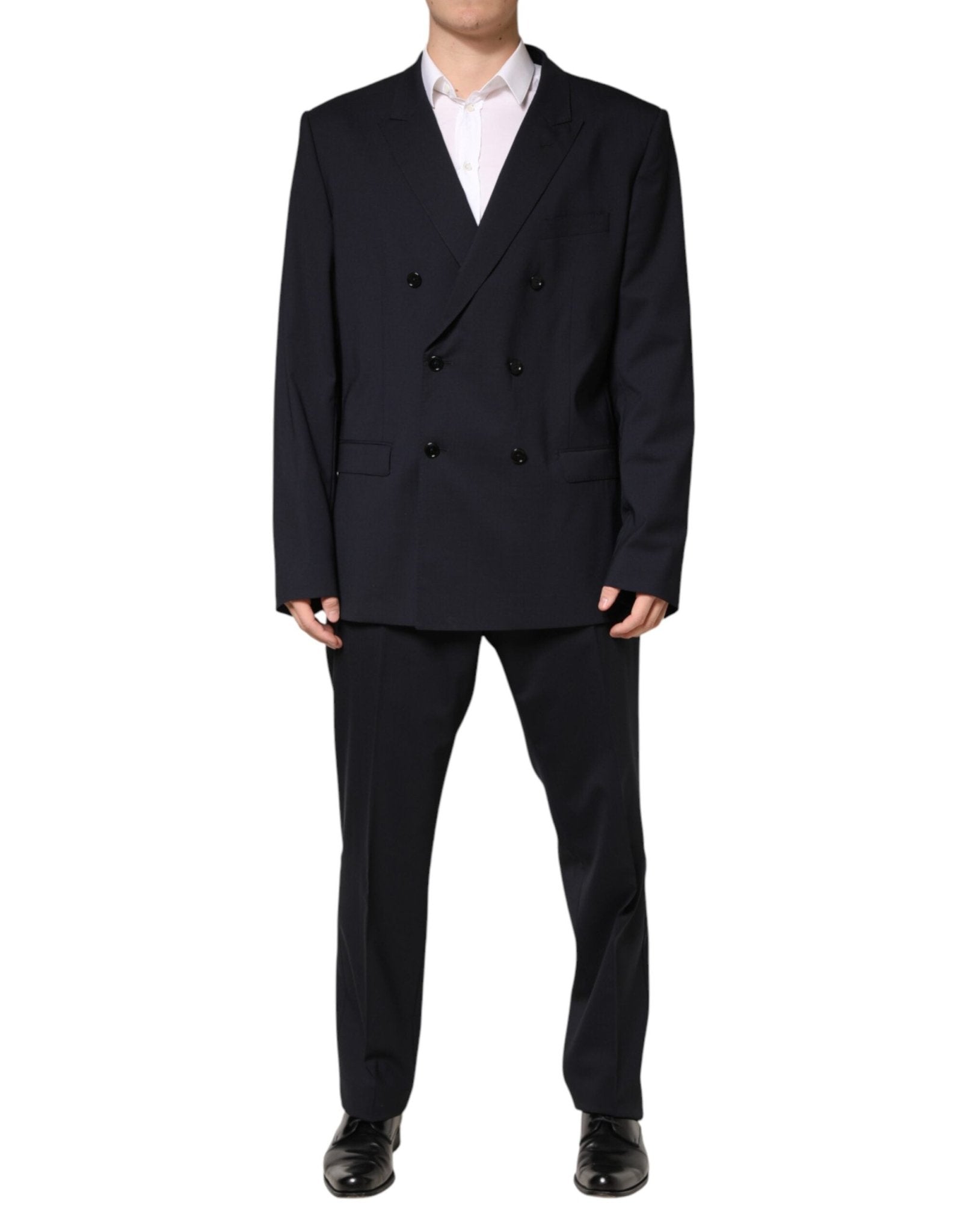 Dolce & Gabbana Blue Wool Double Breasted 2 Piece Men Suit - RIMODA