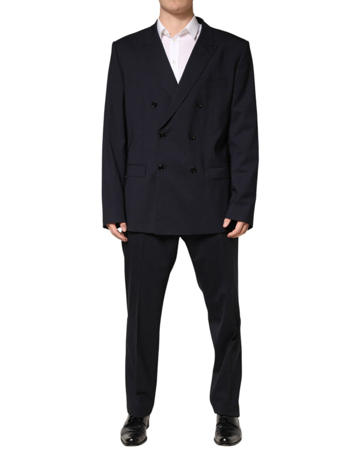 Dolce & Gabbana Blue Wool Double Breasted 2 Piece Men Suit - RIMODA