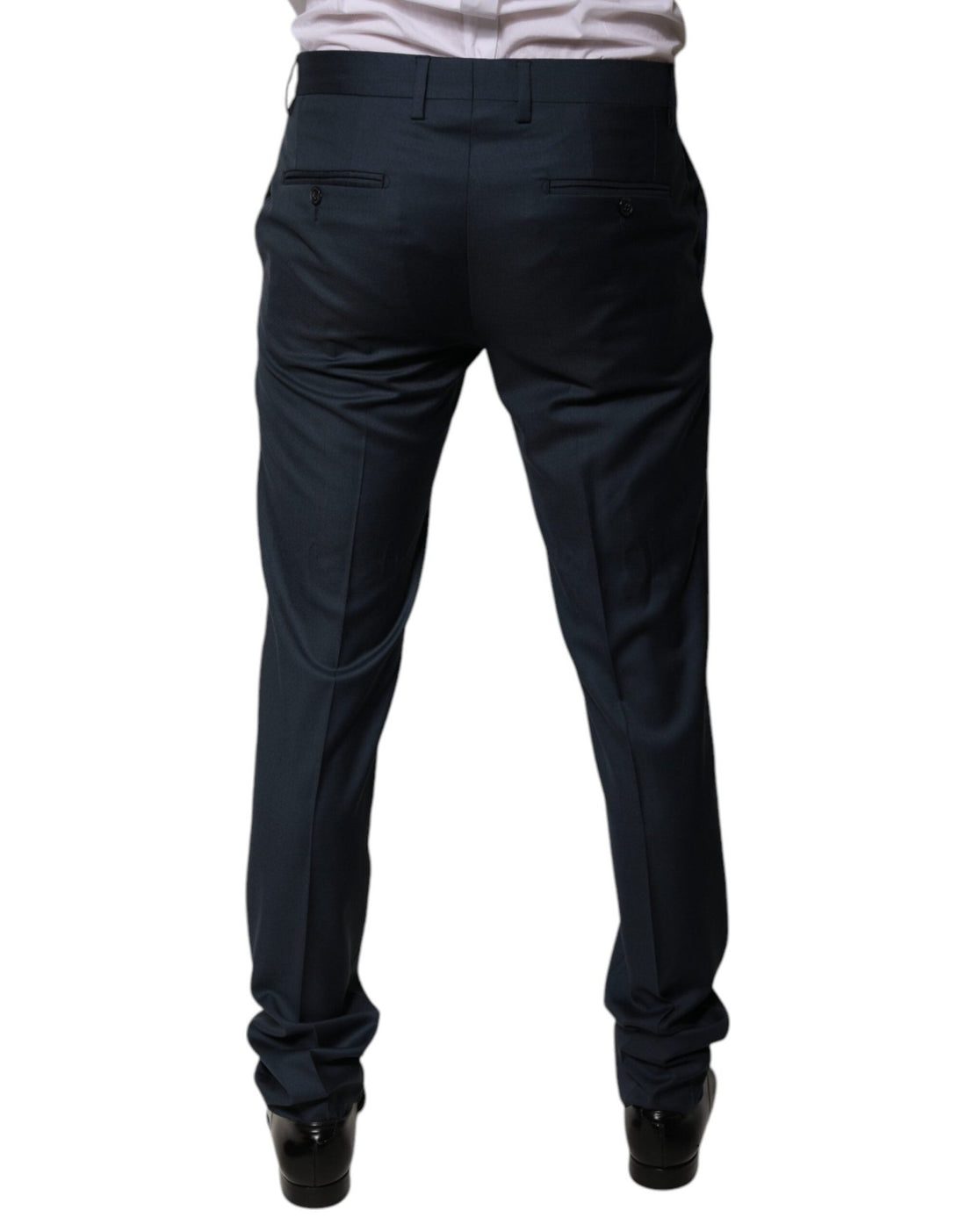 Dolce & Gabbana Blue Wool Tapered Formal Dress Pants - RIMODA