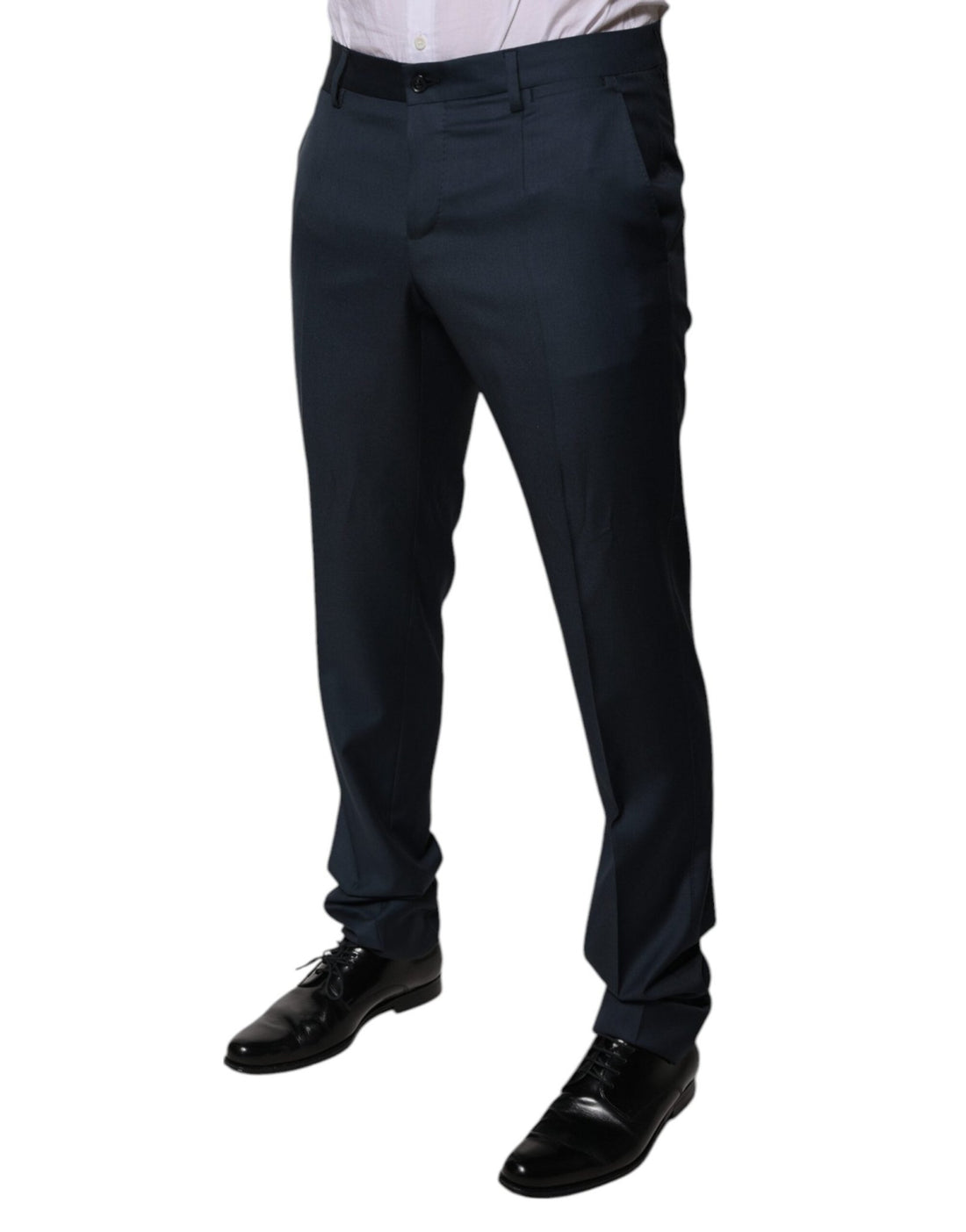 Dolce & Gabbana Blue Wool Tapered Formal Dress Pants - RIMODA