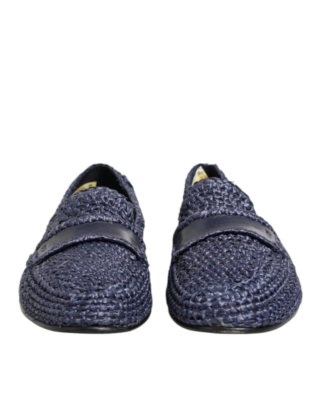 Dolce & Gabbana Blue Woven Leather Slip On Loafers Men Shoes - RIMODA