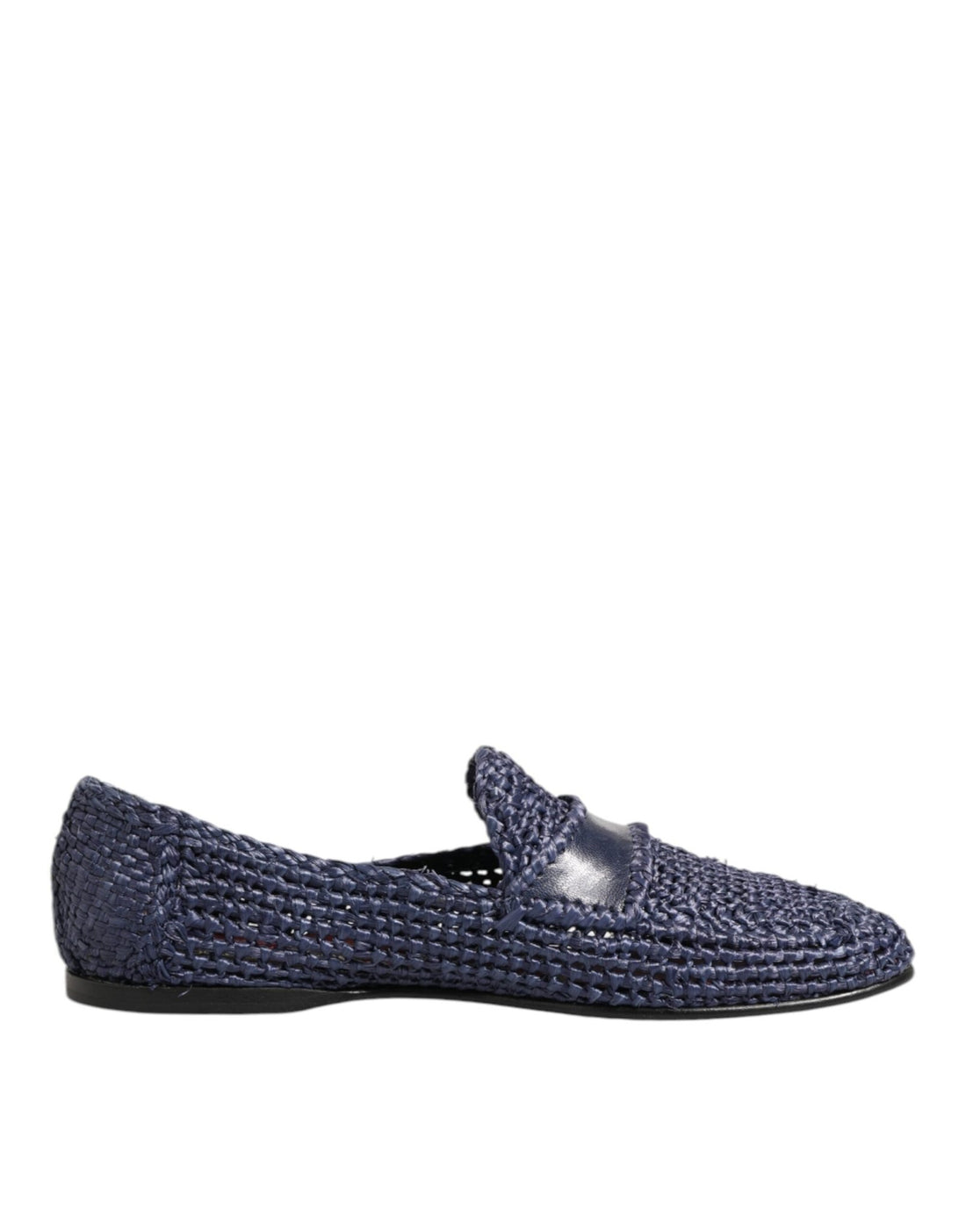 Dolce & Gabbana Blue Woven Leather Slip On Loafers Men Shoes - RIMODA