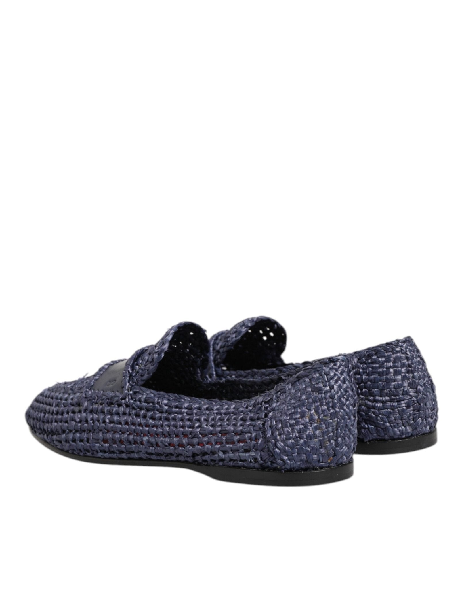 Dolce & Gabbana Blue Woven Leather Slip On Loafers Men Shoes - RIMODA