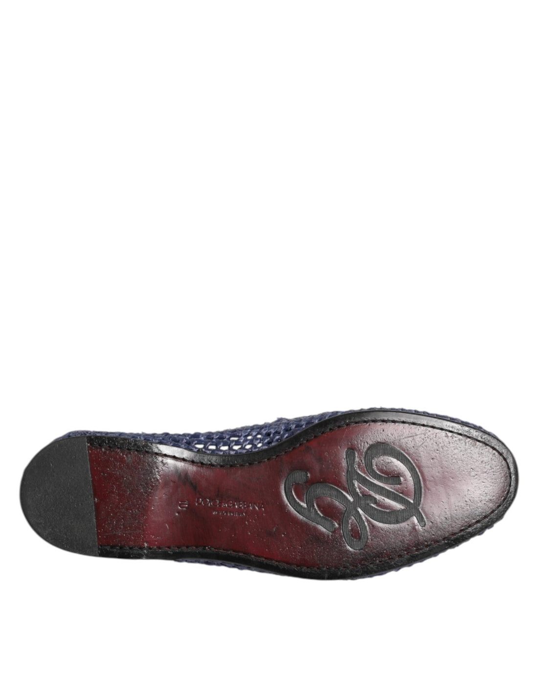 Dolce & Gabbana Blue Woven Leather Slip On Loafers Men Shoes - RIMODA