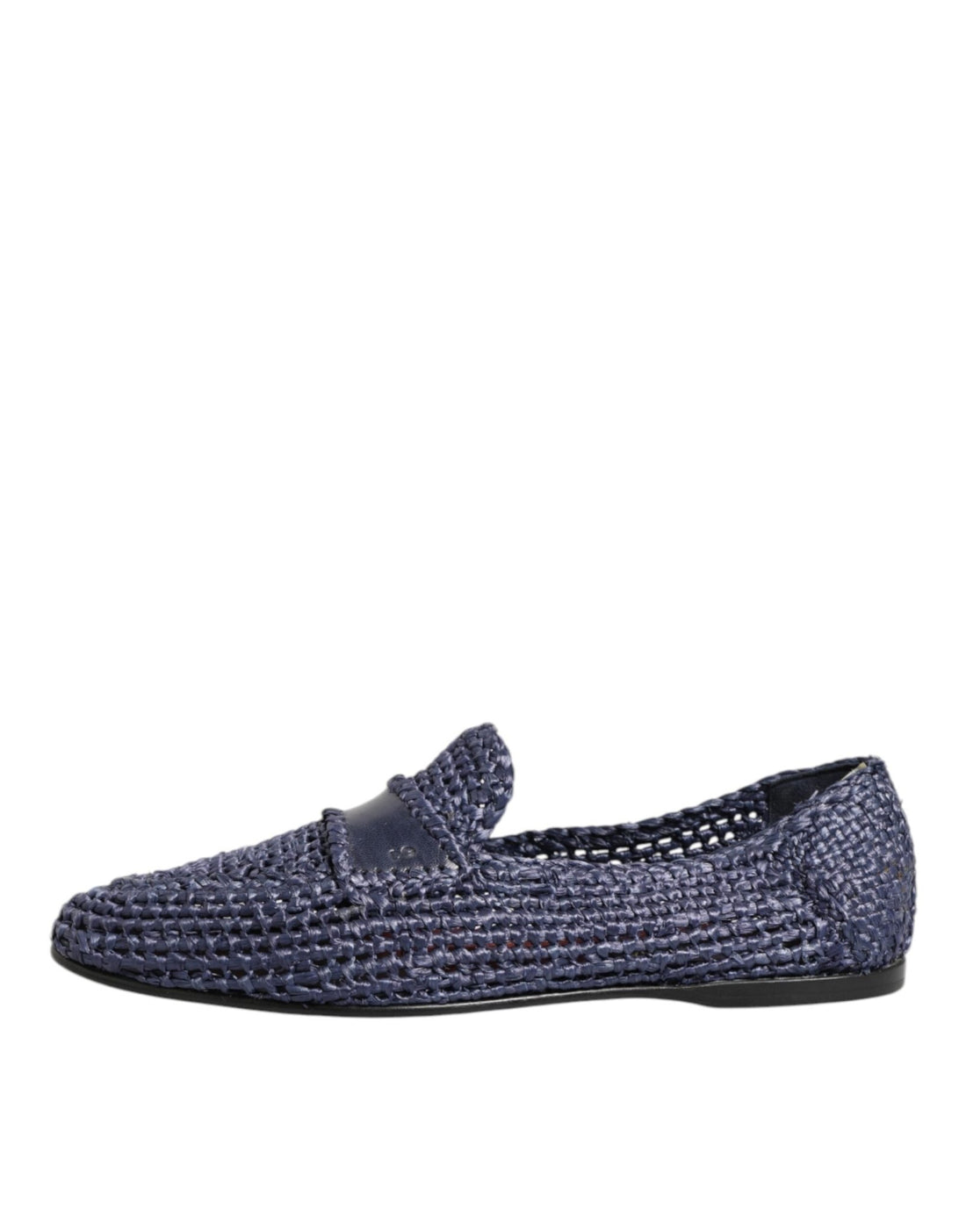 Dolce & Gabbana Blue Woven Leather Slip On Loafers Men Shoes - RIMODA